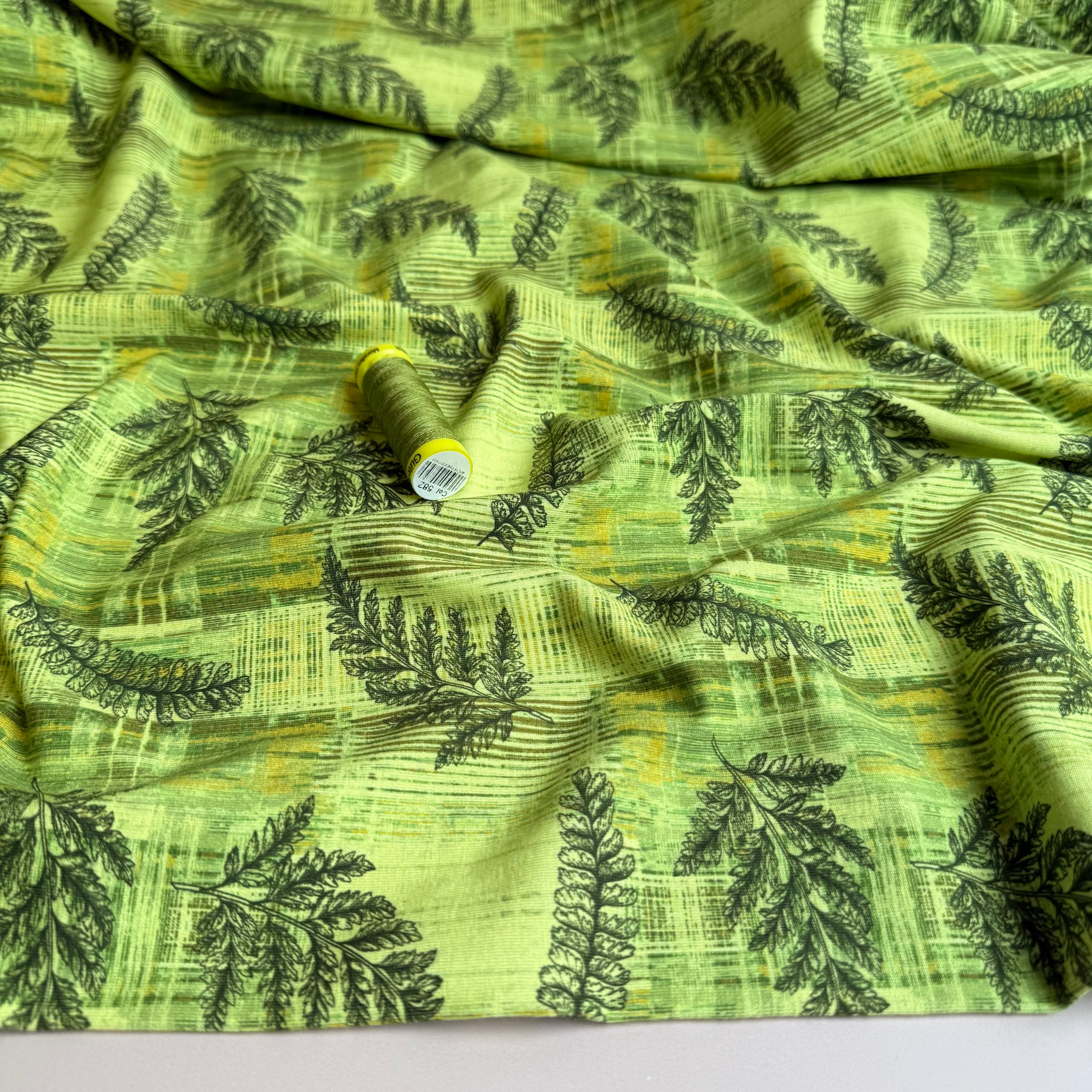 Danish Design - Fern Leaves Grass Green Cotton Jersey
