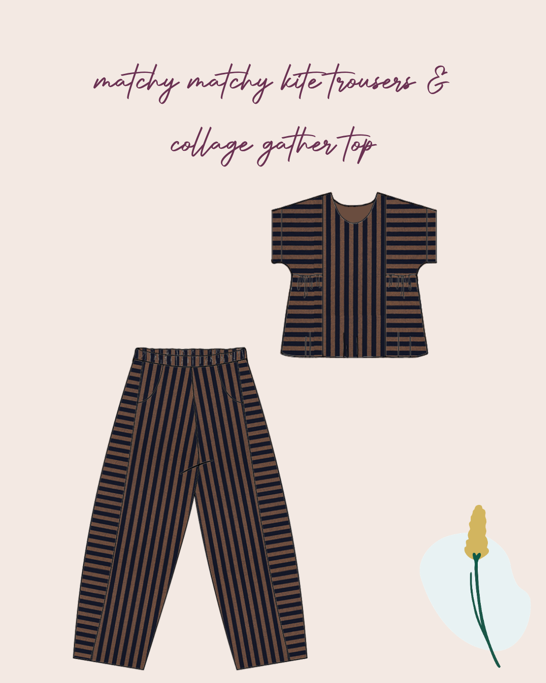 Yarn Dyed Brown and Navy Stripes Washed Cotton Fabric