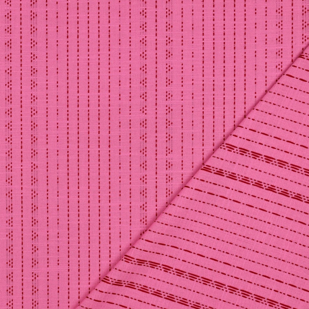 Boho Stripes Fuchsia Yarn Dyed Cotton Jacquard