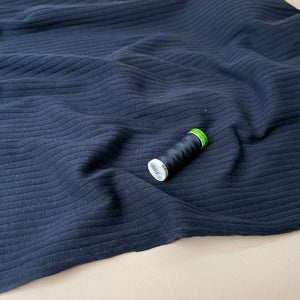 Navy Cotton Ribbed Jersey