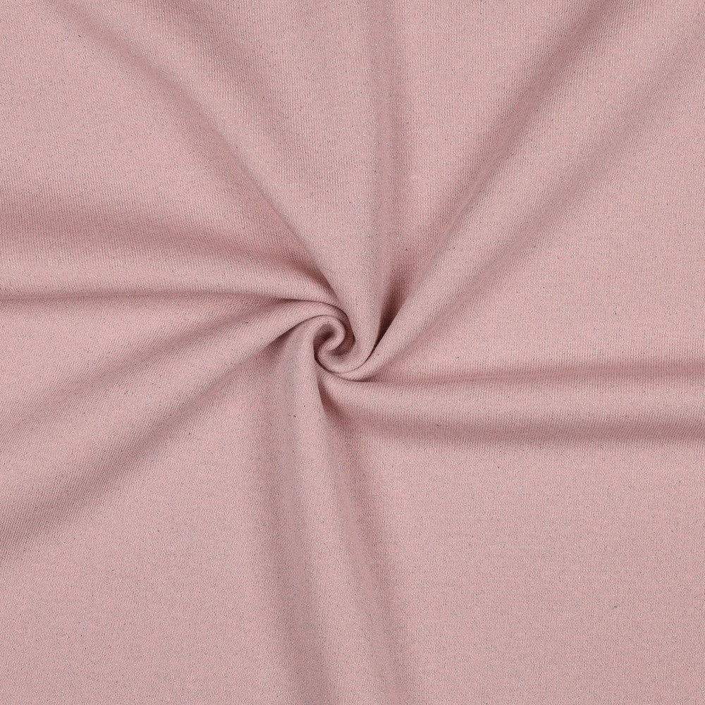 Sparkle Pink Cotton Sweat-Shirting with Lurex