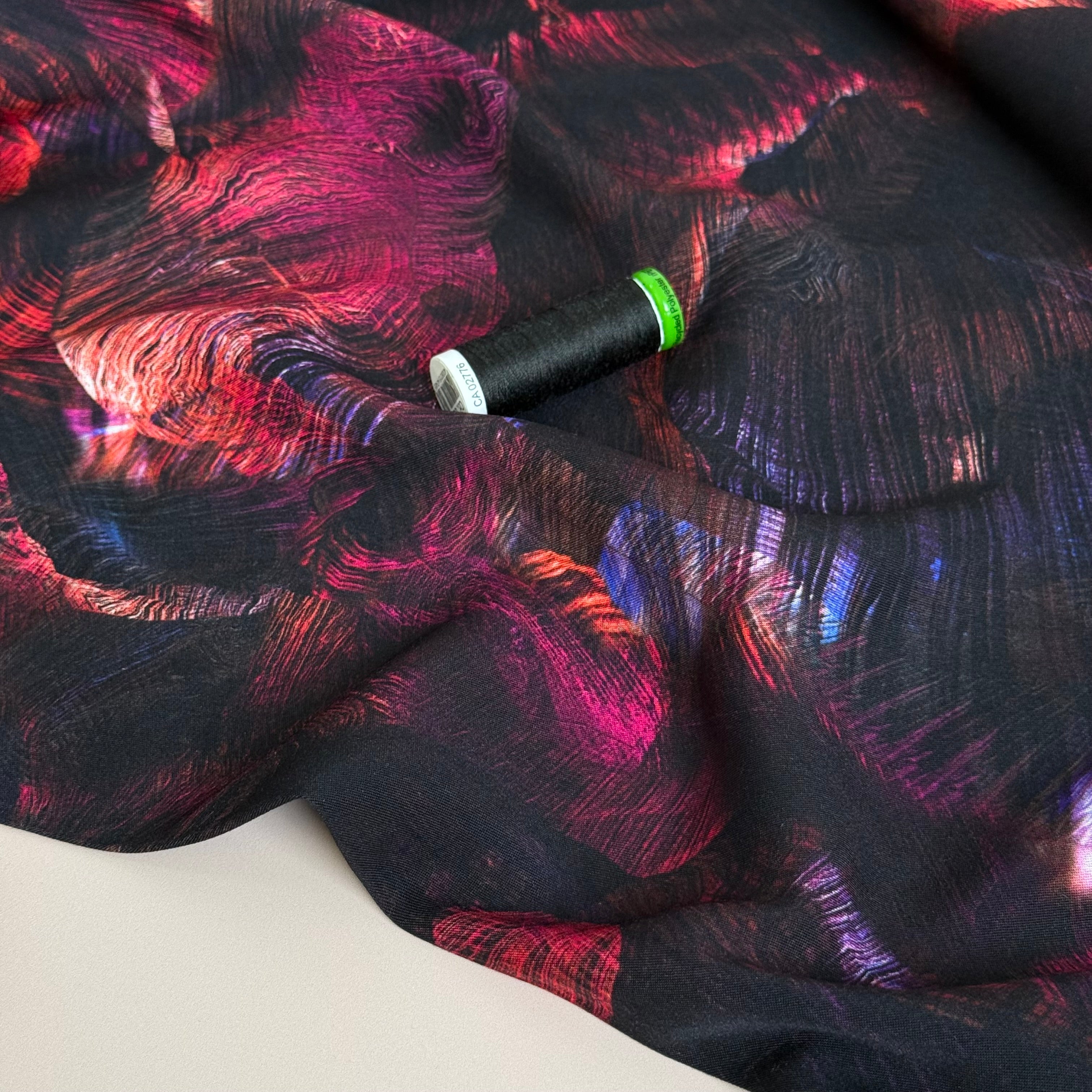 Midnight Swirls Viscose Twill with LENZING™ ECOVERO™ fibres