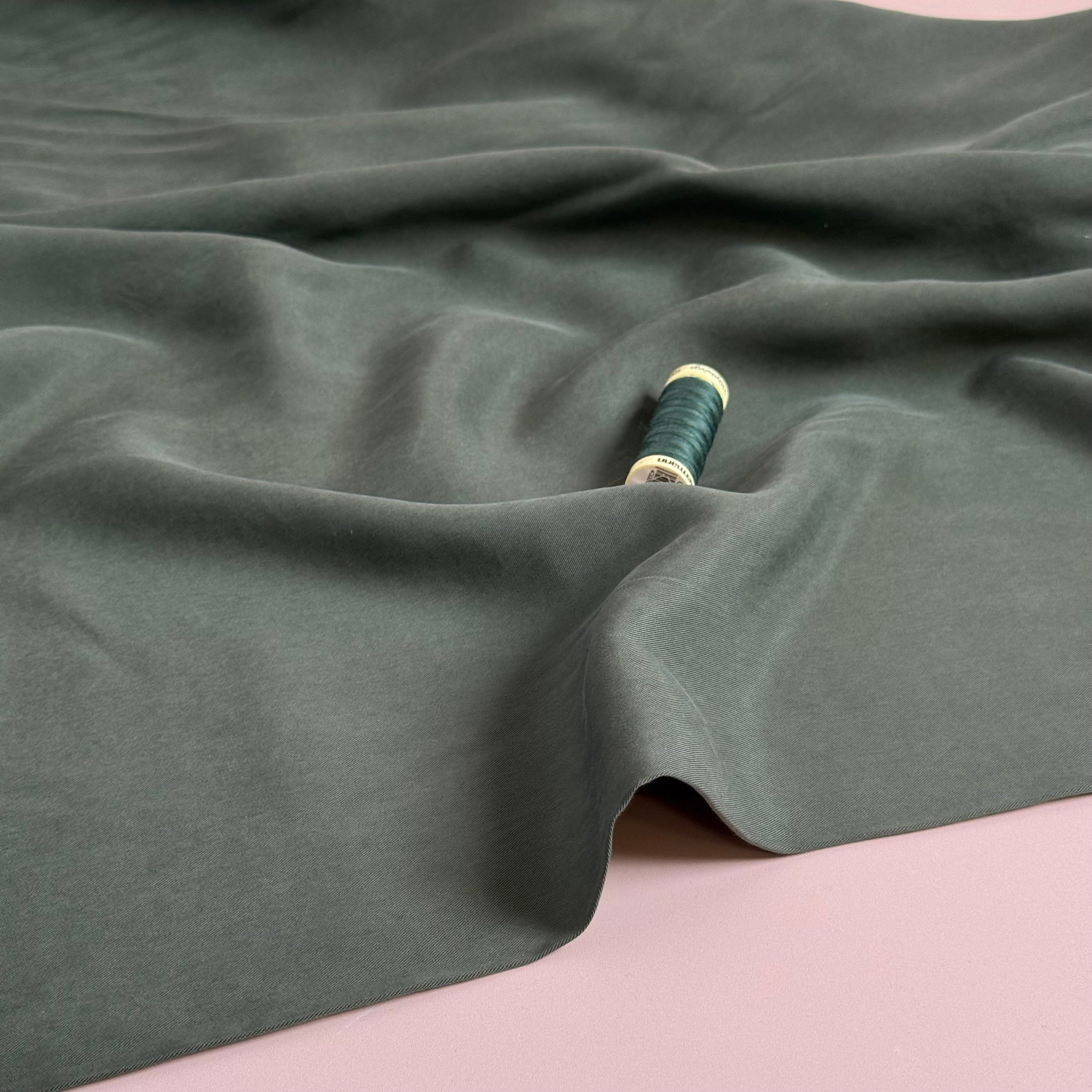 Lush in Dark Green TENCEL™ Lyocell Sandwashed Twill