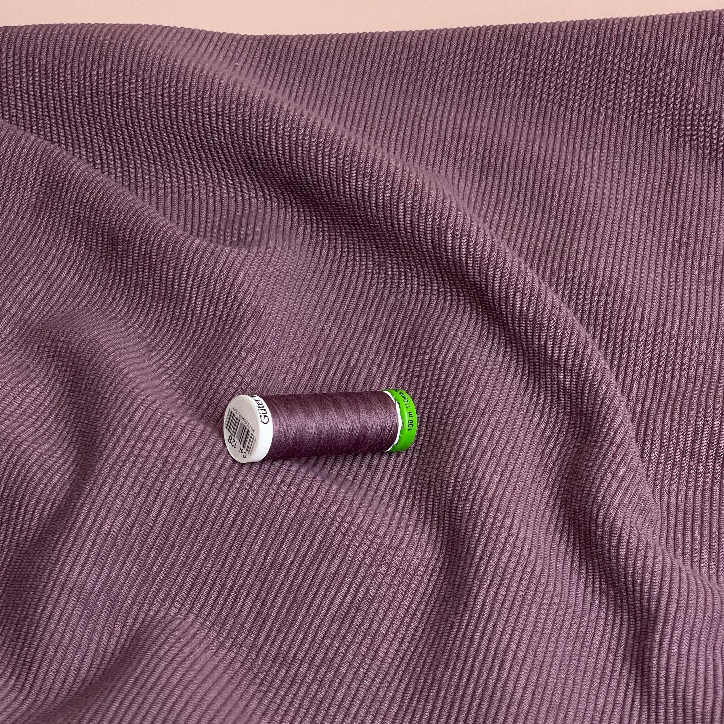 Ottoman Cotton Ribbed Knit in Mauve