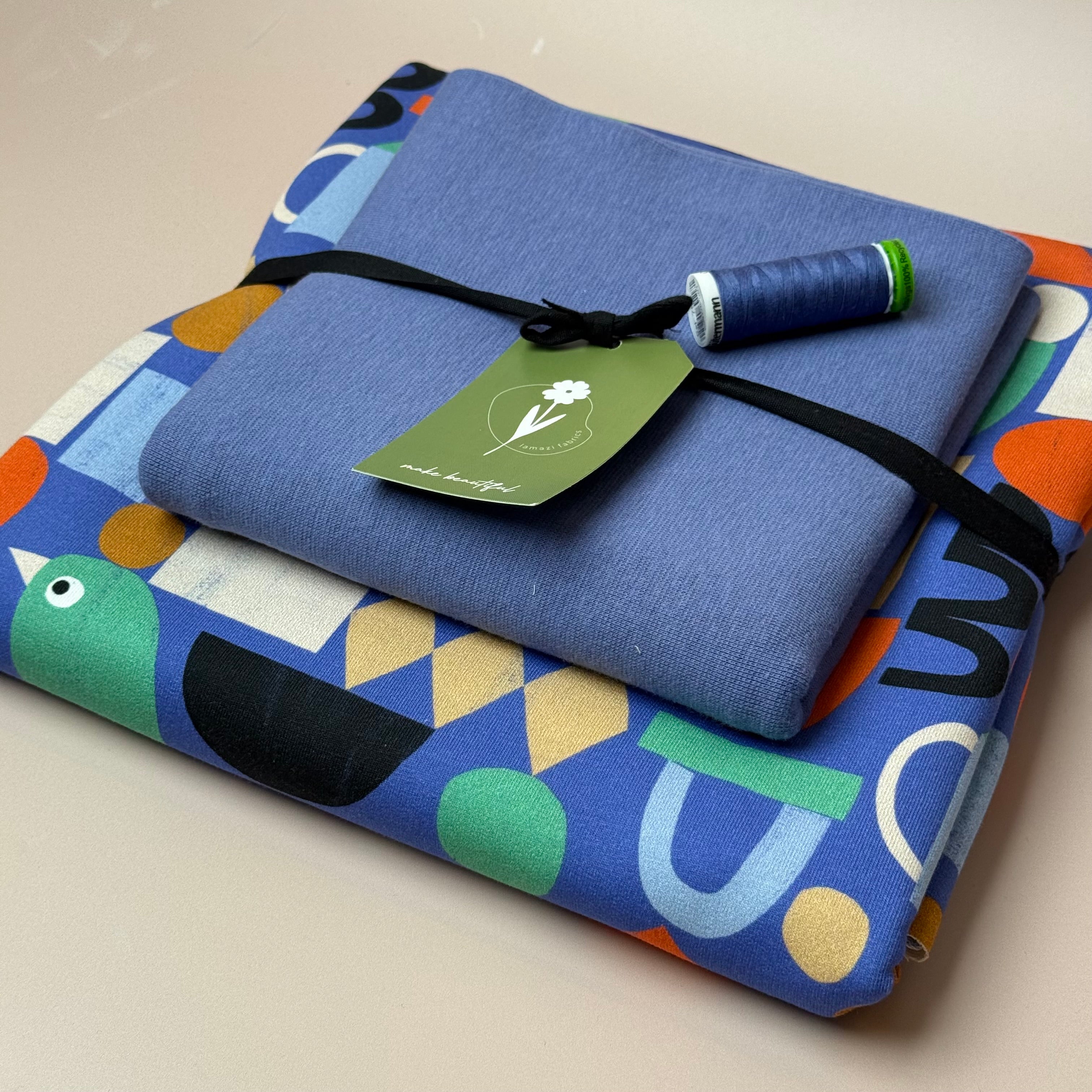 Colour Bundles - Funky Shapes Organic Cotton French Terry & Ribbing