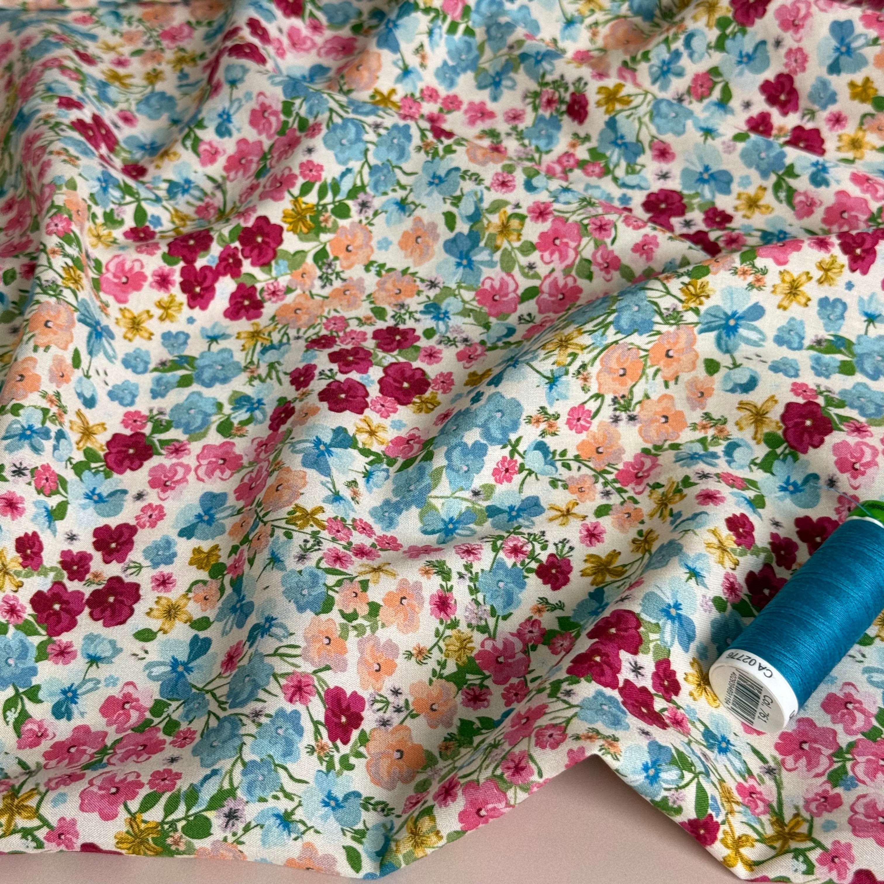 Ditsy Blooms Viscose Poplin Fabric