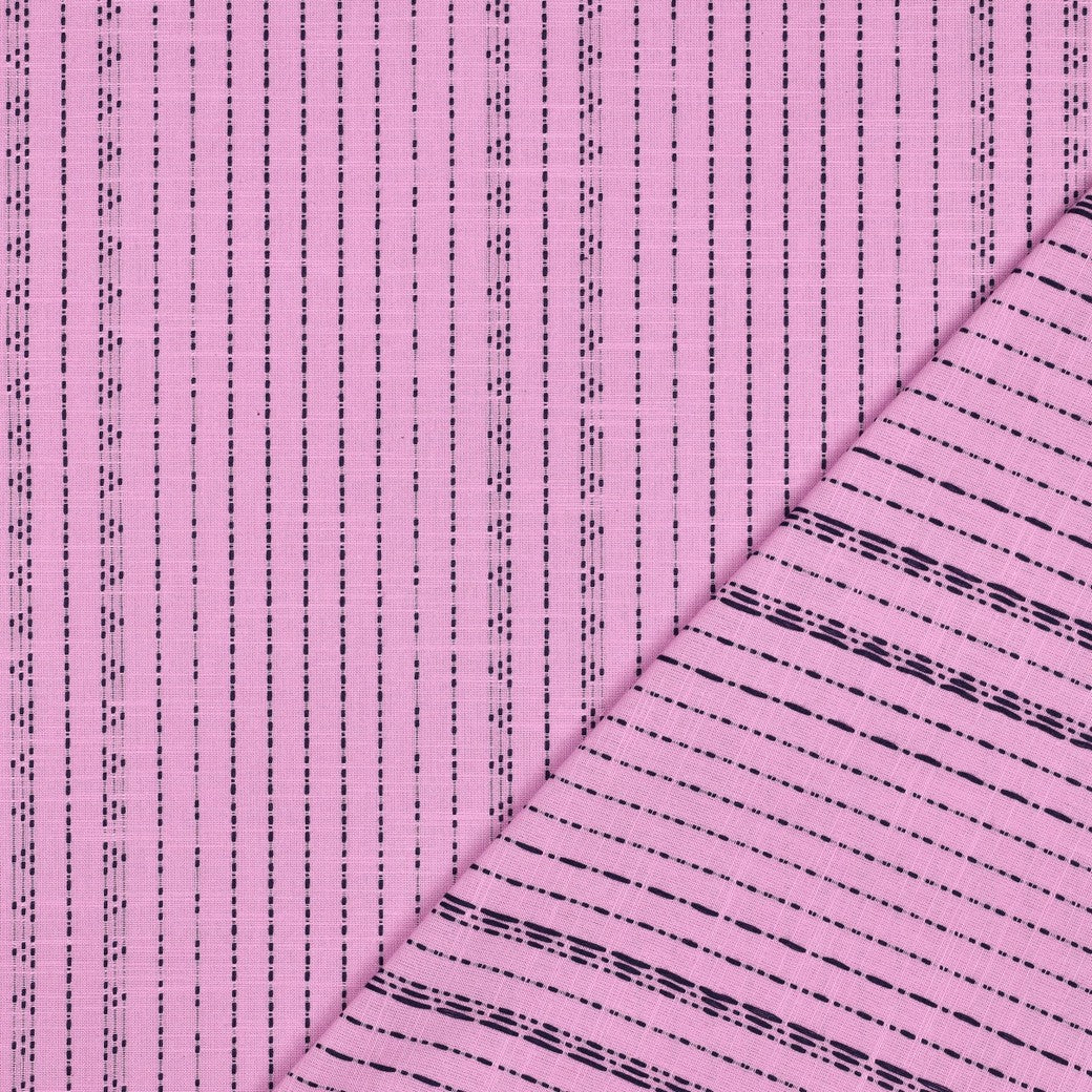 Boho Stripes Pink Yarn Dyed Cotton Jacquard