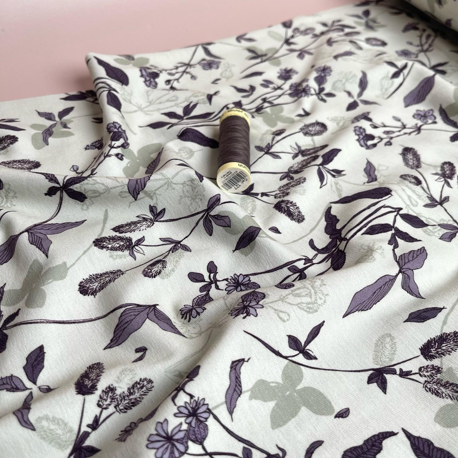 Danish Design - Mauve Foliage Cotton Jersey Fabric