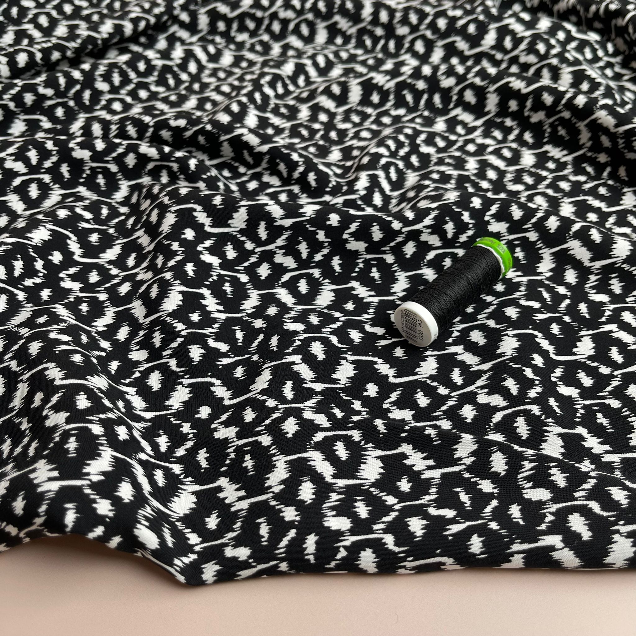 Black Honeycomb Viscose Fabric