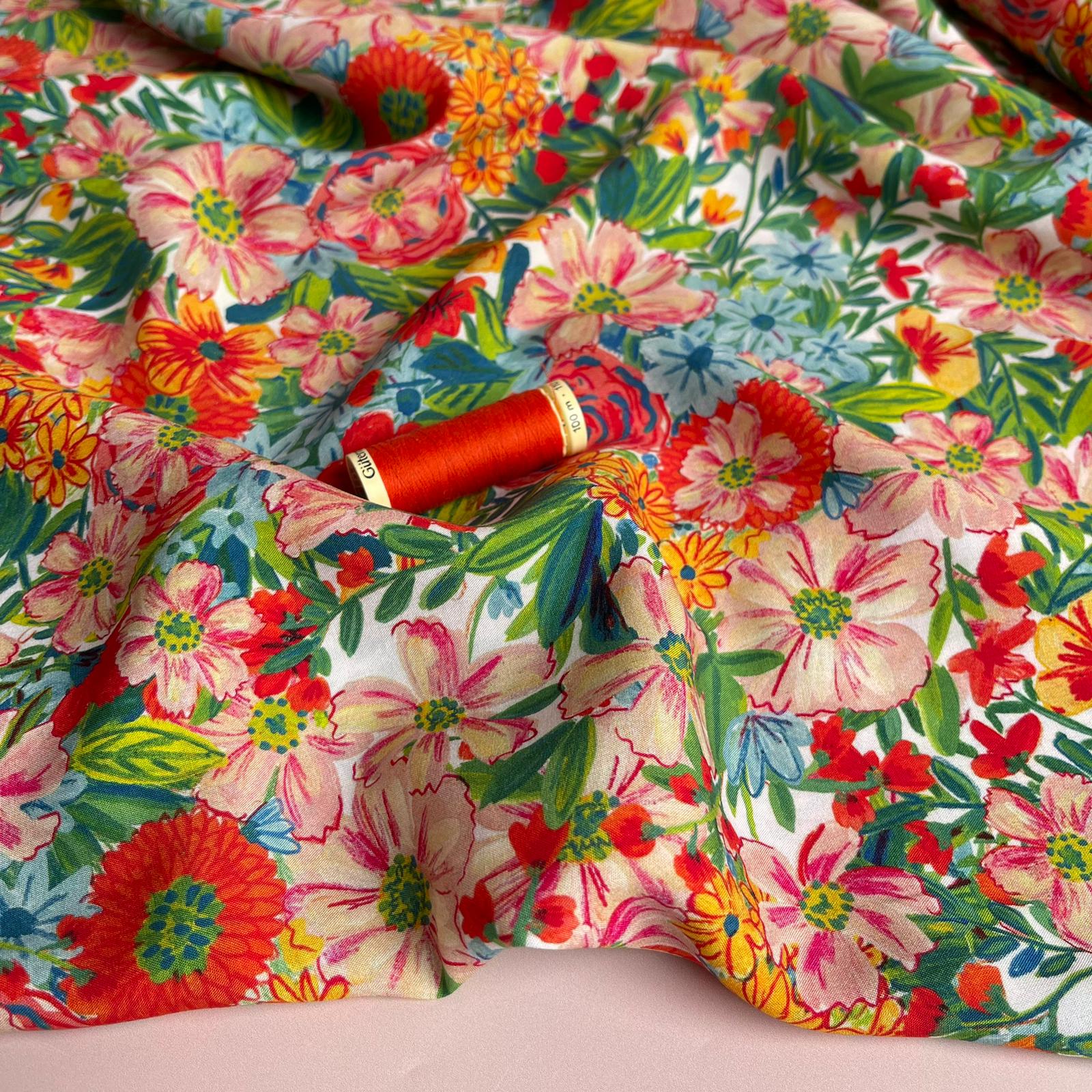 Meadow Flowers LENZING™ ECOVERO™ Viscose Fabric