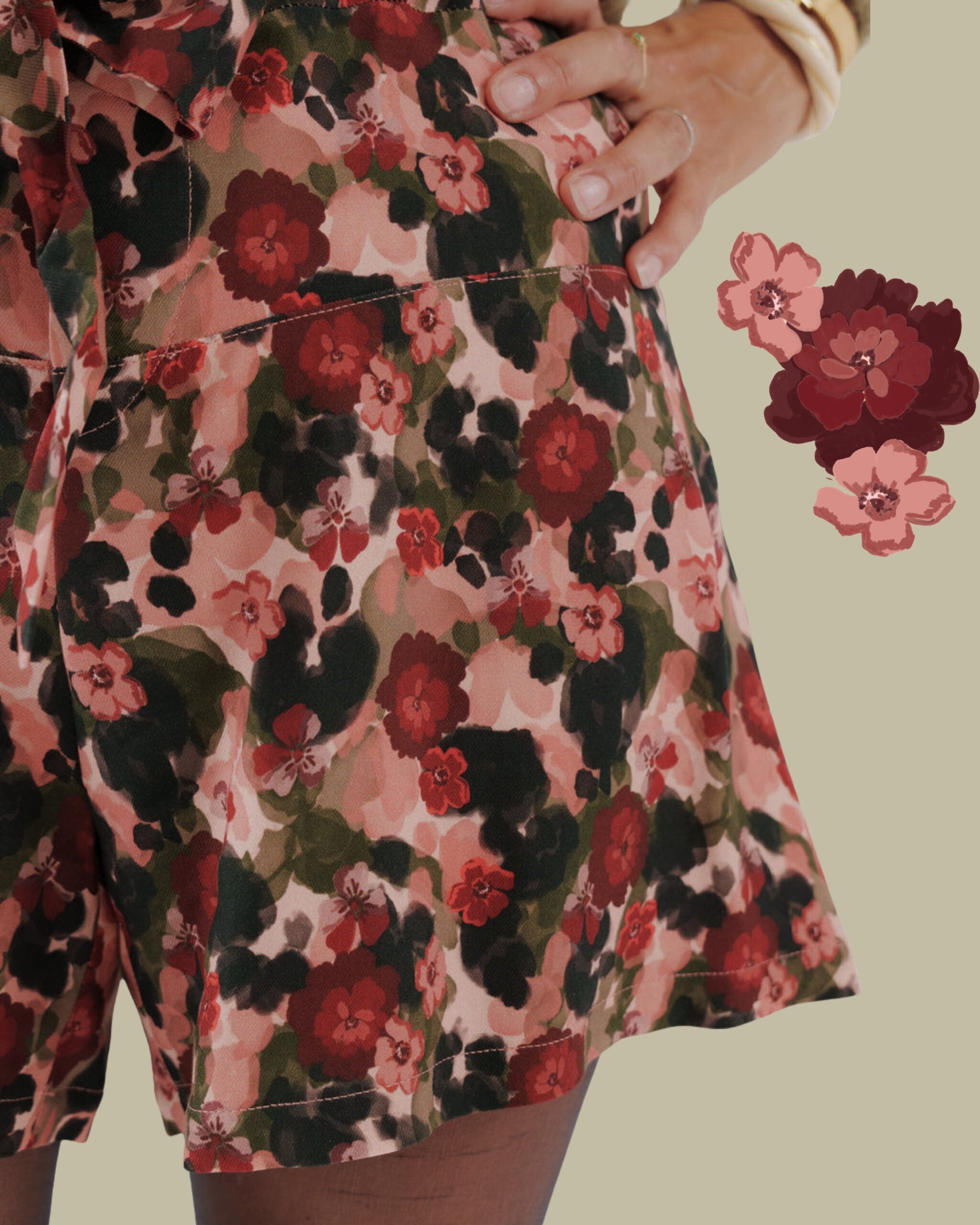 Lise Tailor - Flower Drips Viscose Twill Fabric
