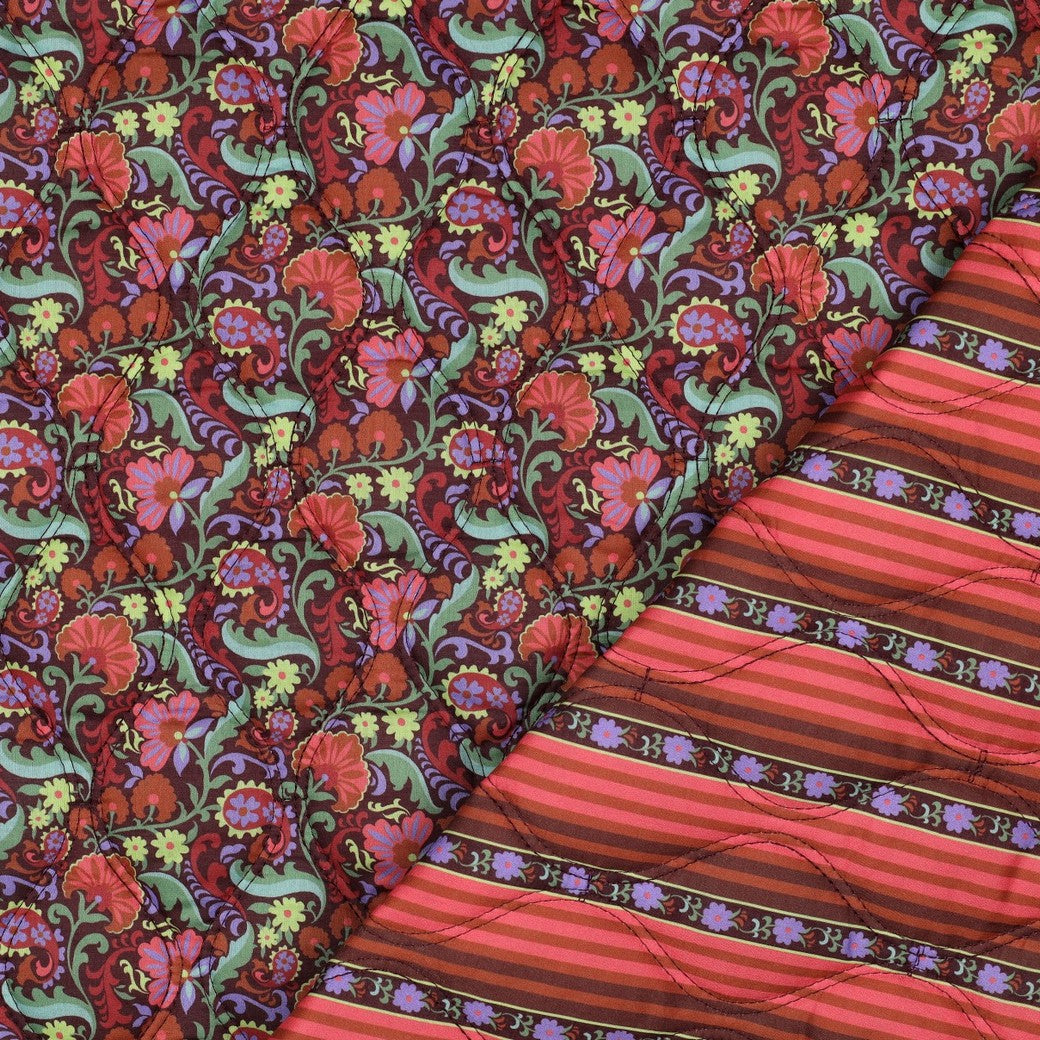 Paisley Flowers Mahogany Quilted Cotton Fabric