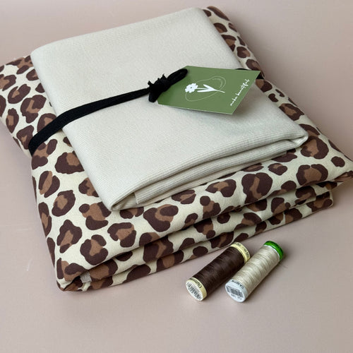 Colour Bundles - Leopard print on Natural Sweatshirt & Ribbing
