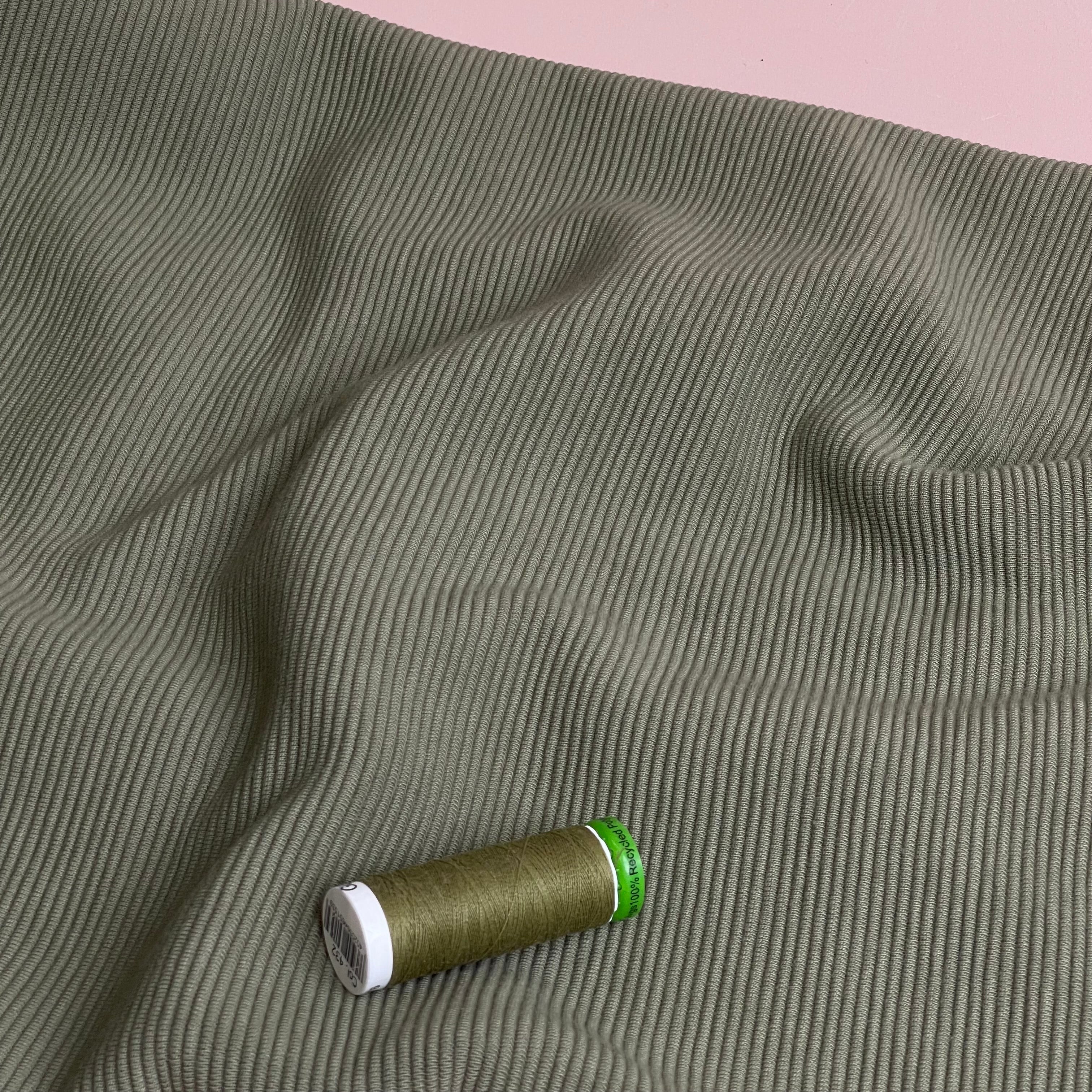 Ottoman Cotton Ribbed Knit in Olive
