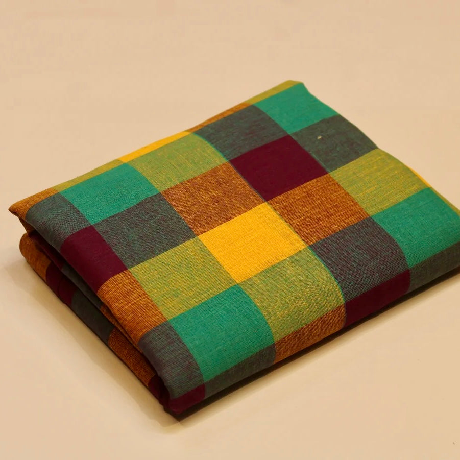 Salad Leaves Pure Cotton Handloom Madras Check