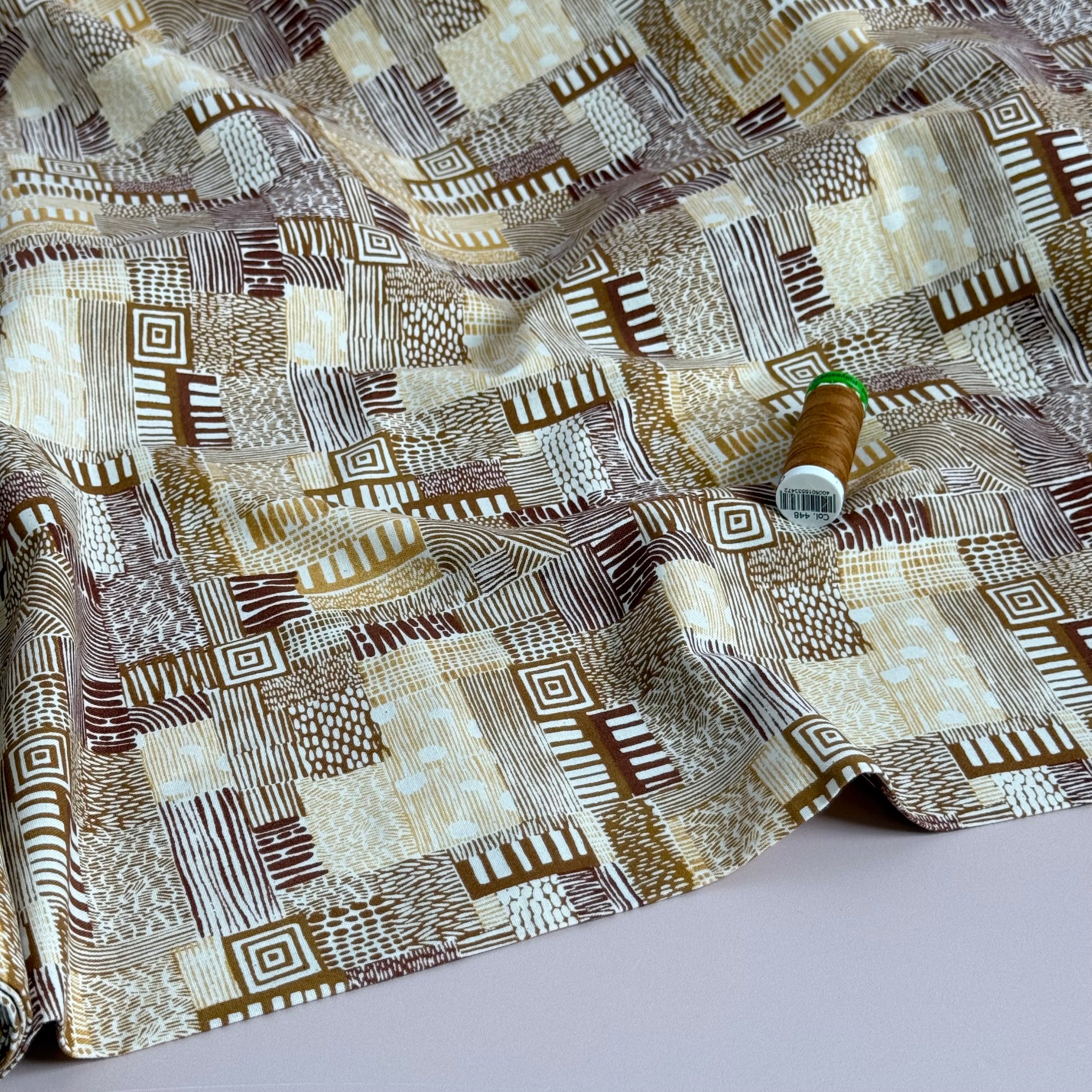Cotton and Steel - Plots in Gold Sand Japanese Unbleached Cotton