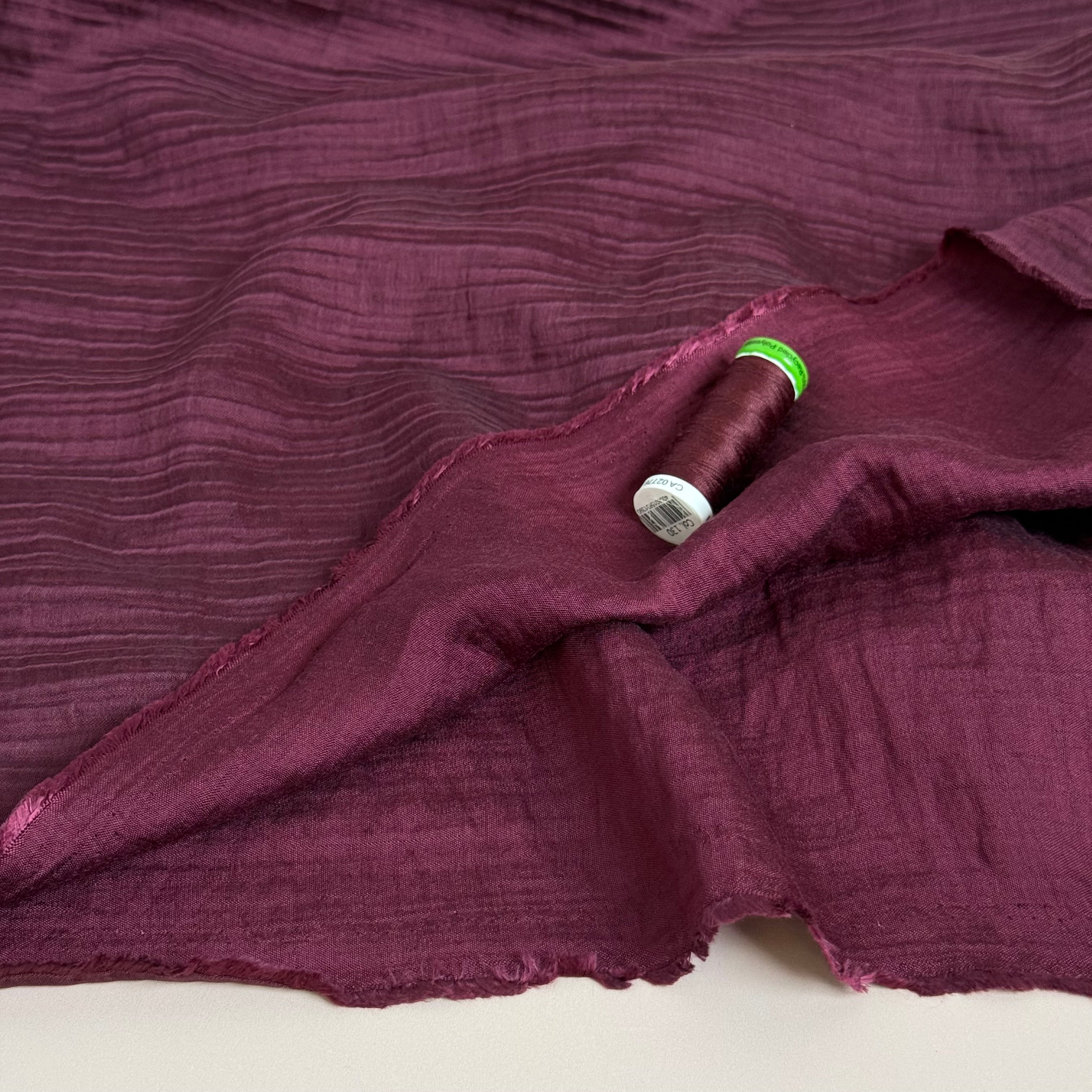 Bordeaux Textured Double Layer Rayon with TENCEL™ Lyocell Fibres