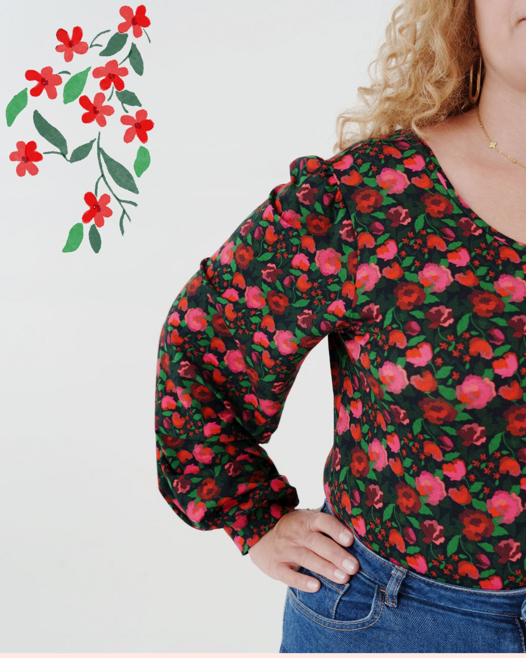Lise Tailor - The Rose Garden Viscose Jersey Fabric