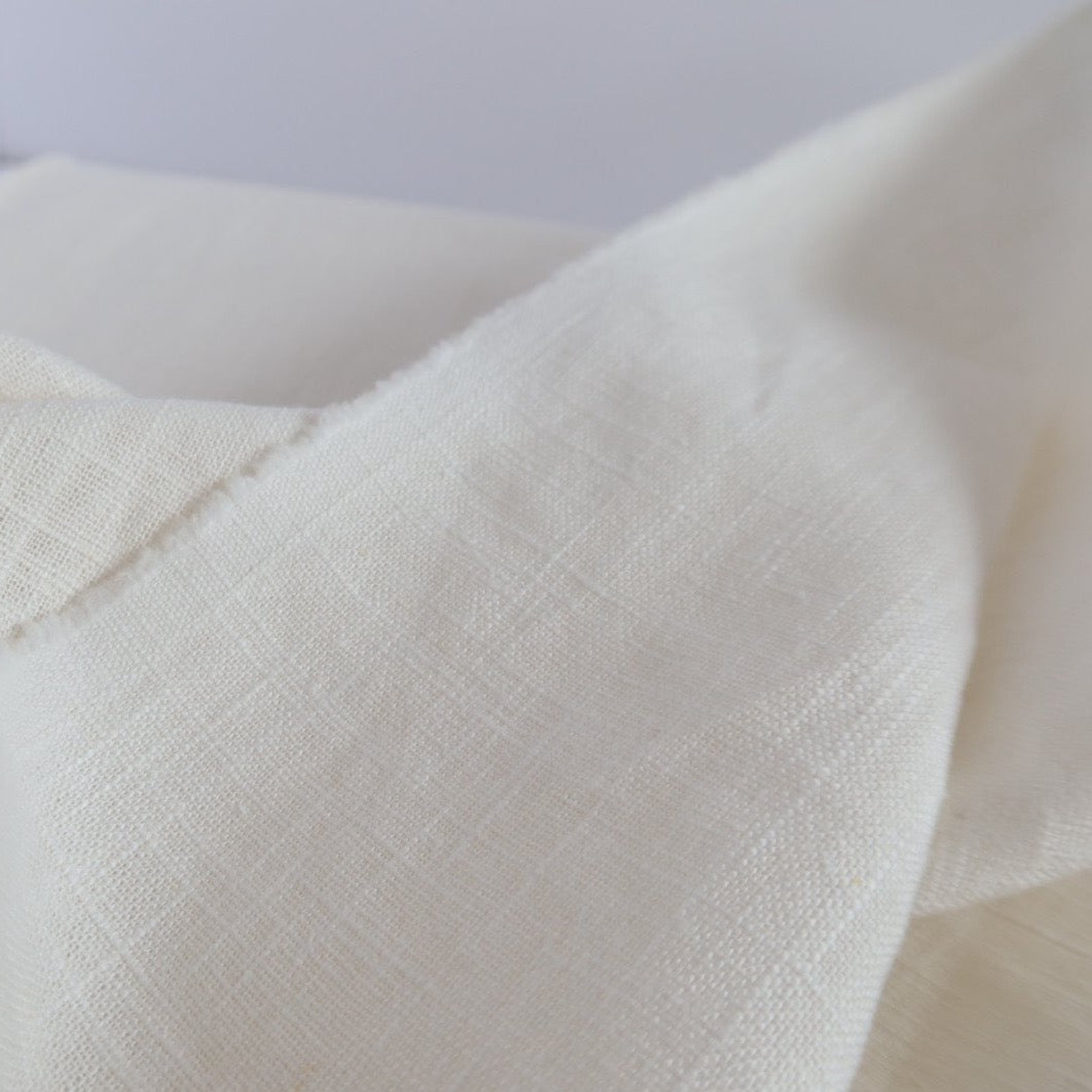 Breeze Ivory - Enzyme Washed Linen Cotton Fabric