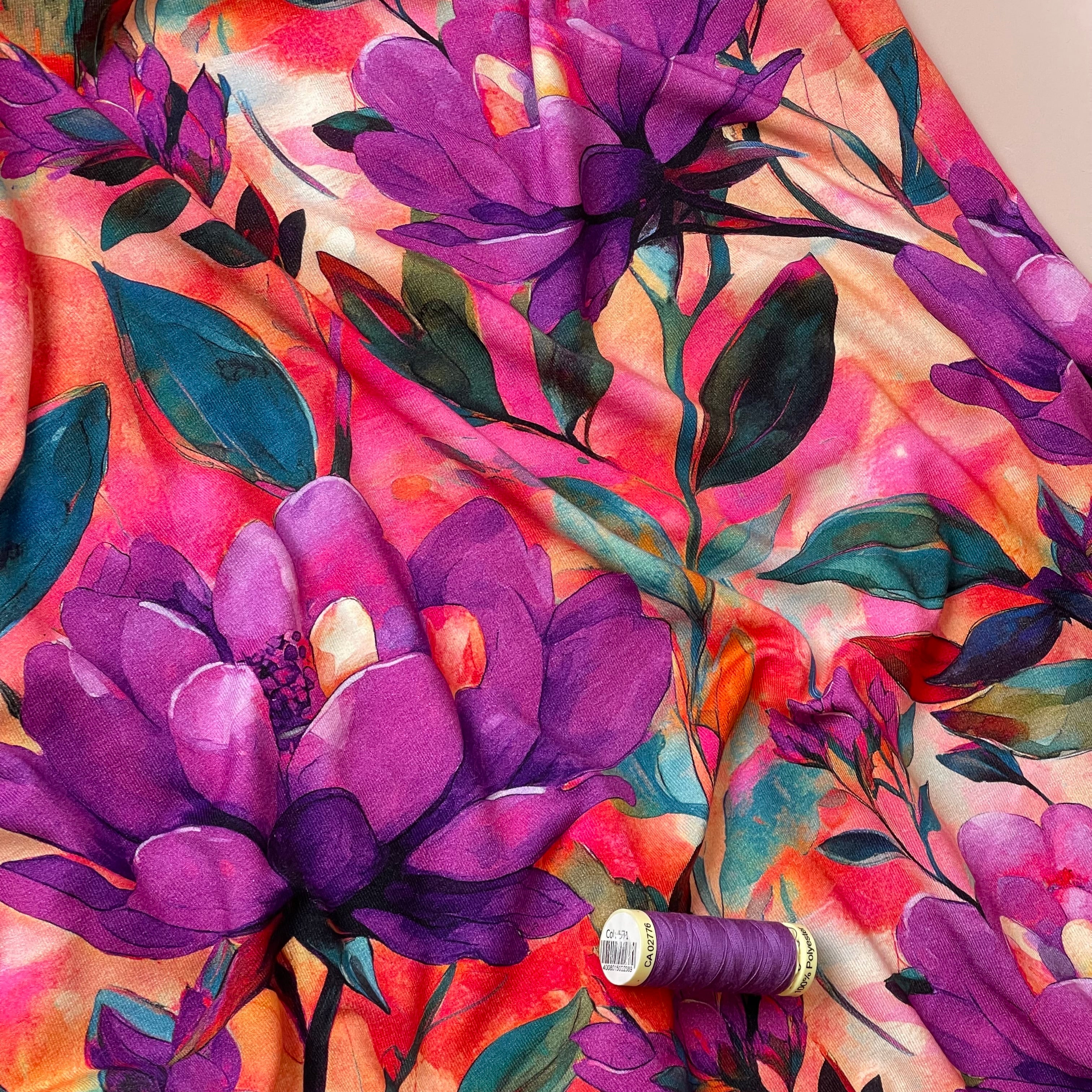 Water Lilies Viscose Jersey Fabric