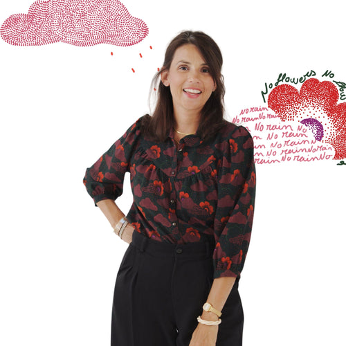 Sewing Kit - Pimpante Shirt in Celestial Viscose Fabric