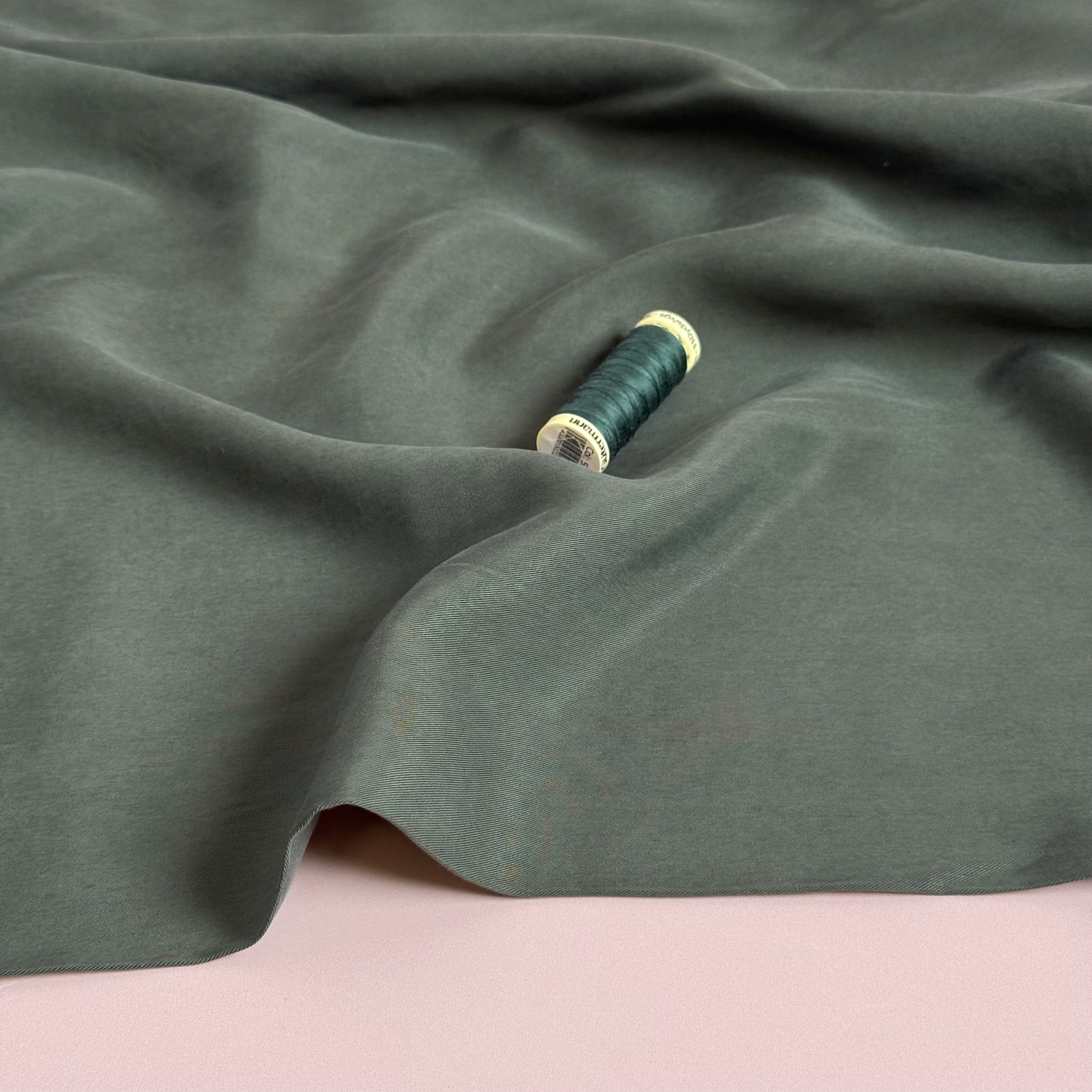 Lush in Dark Green TENCEL™ Lyocell Sandwashed Twill