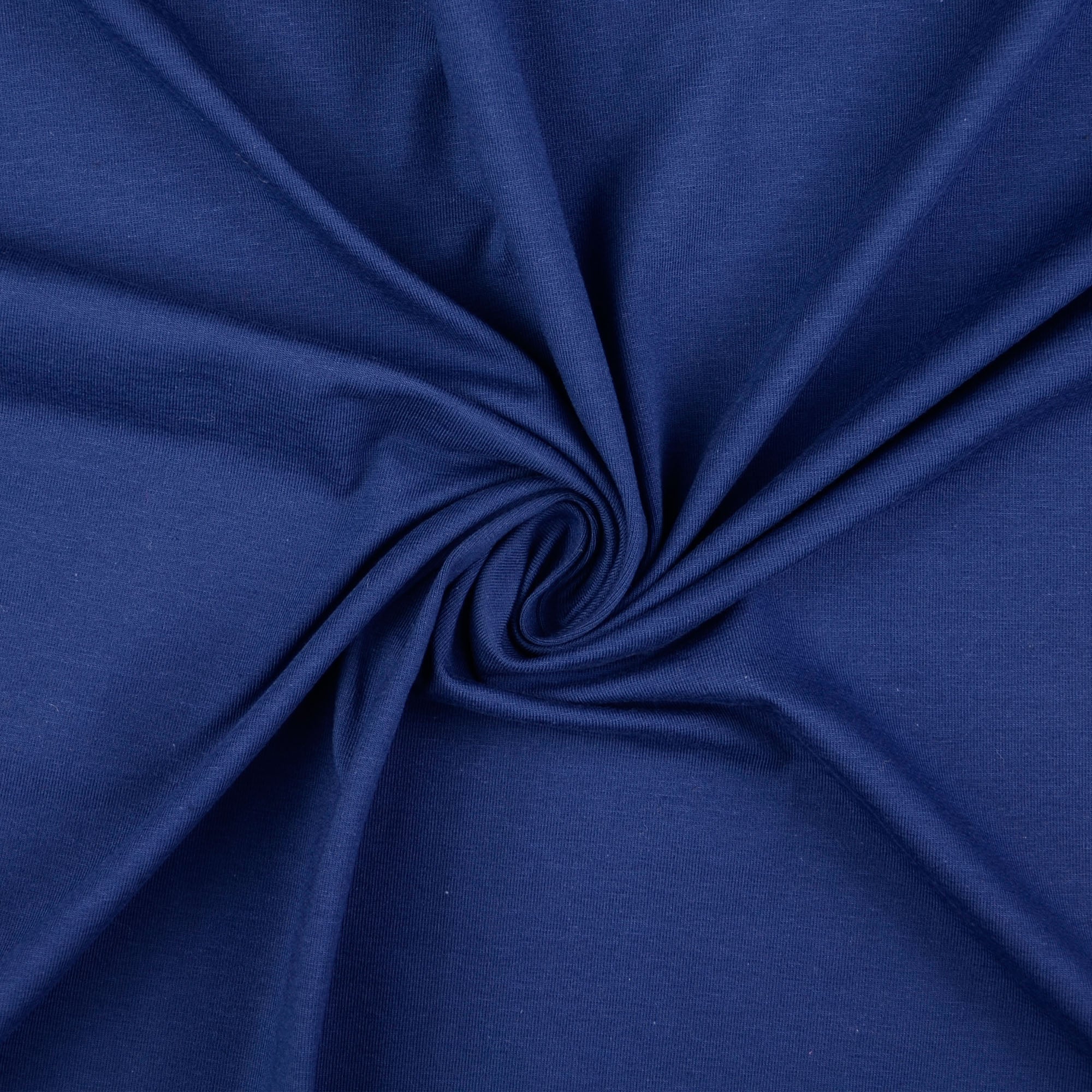 REMNANT 0.77 Metre - Essential Chic Navy Blue Plain Cotton Jersey Fabric