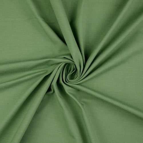 REMNANT 0.77 Metre - Essential Chic Avocado Green Plain Cotton Jersey Fabric