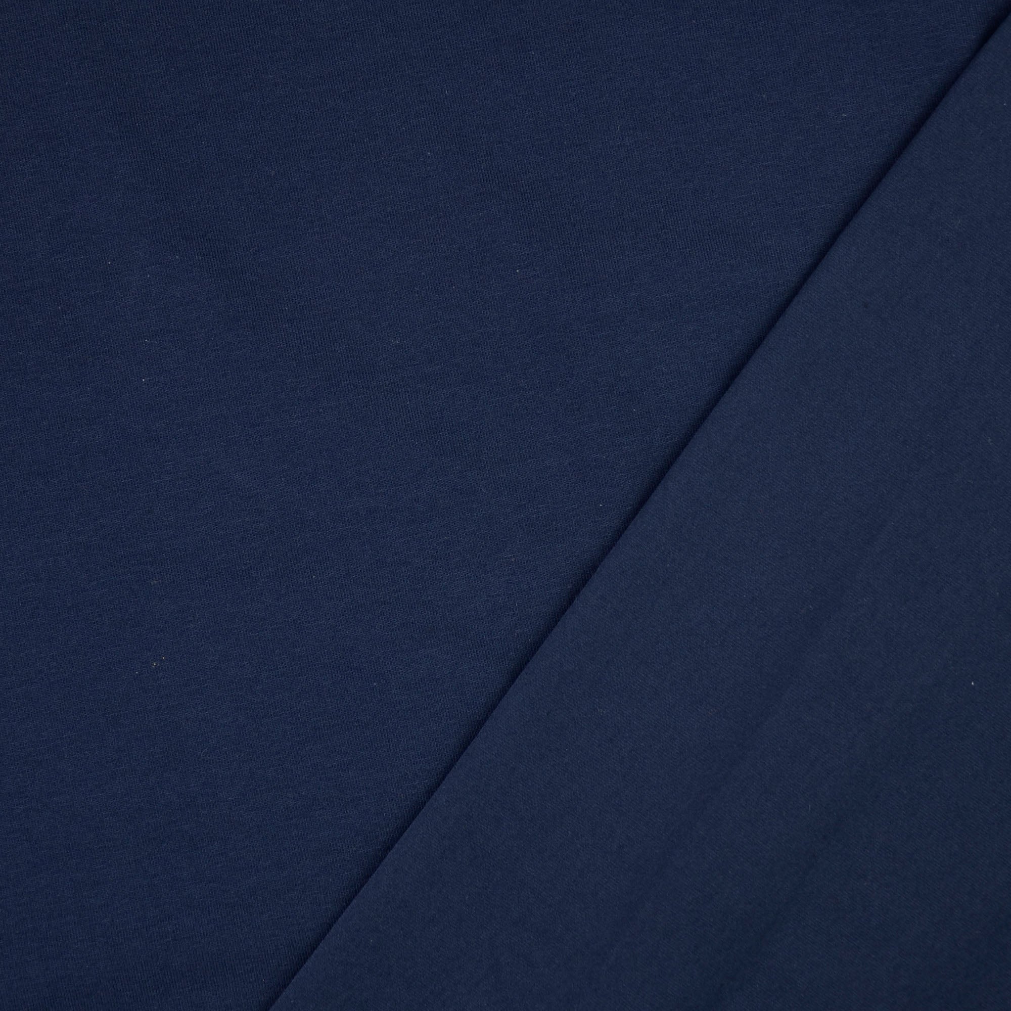 REMNANT 0.89 Metres - Essential Chic Navy Plain Cotton Jersey Fabric