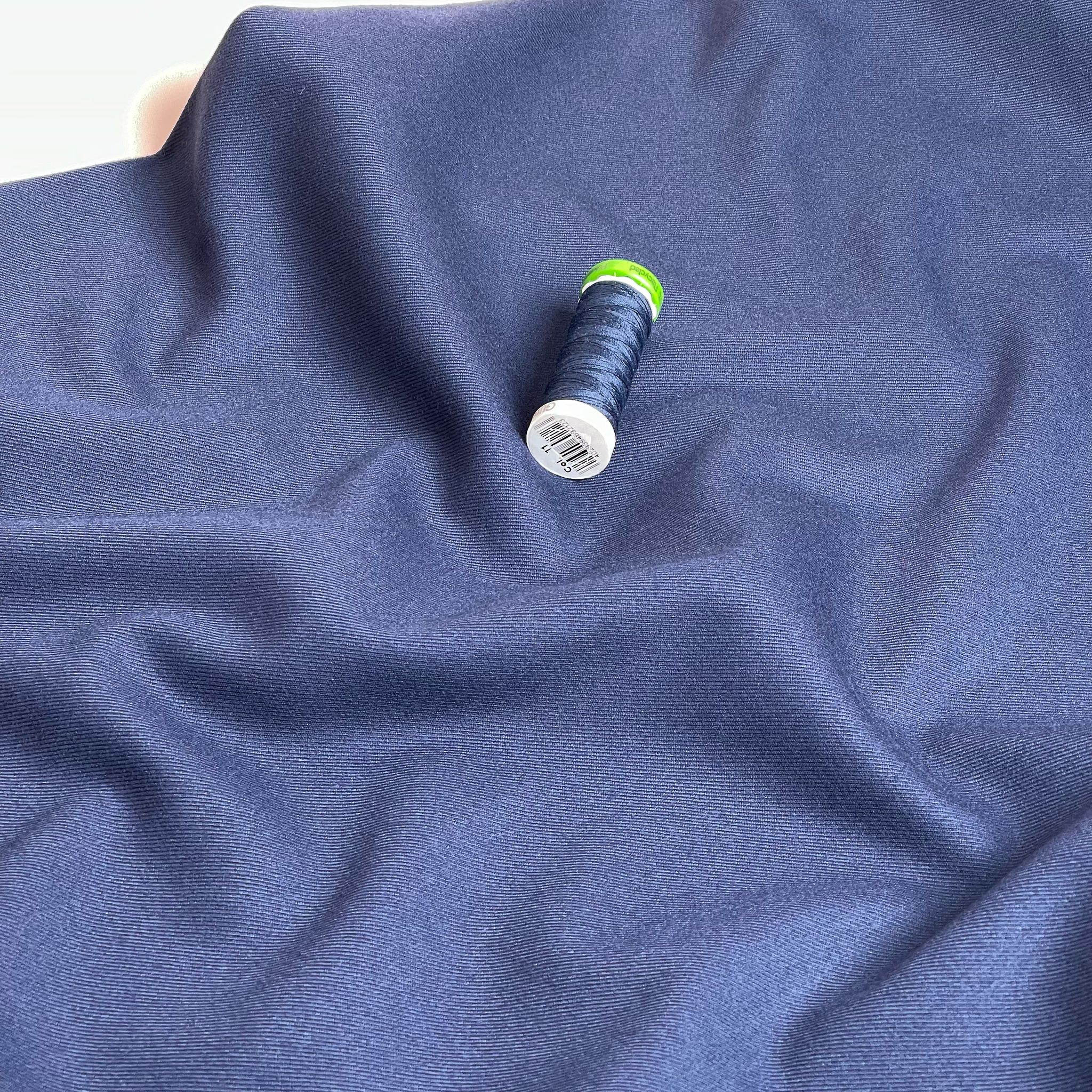 Deadstock Navy Cotton Viscose Twill Fabric