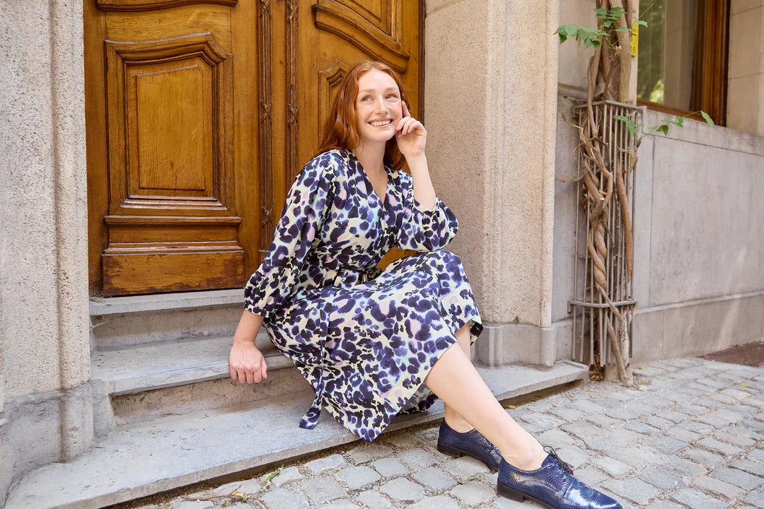 Atelier Jupe - Blue Animal Print Viscose Fabric