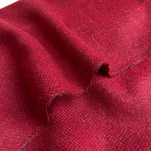 Deadstock Yarn Dyed Red Pure Wool Fabric