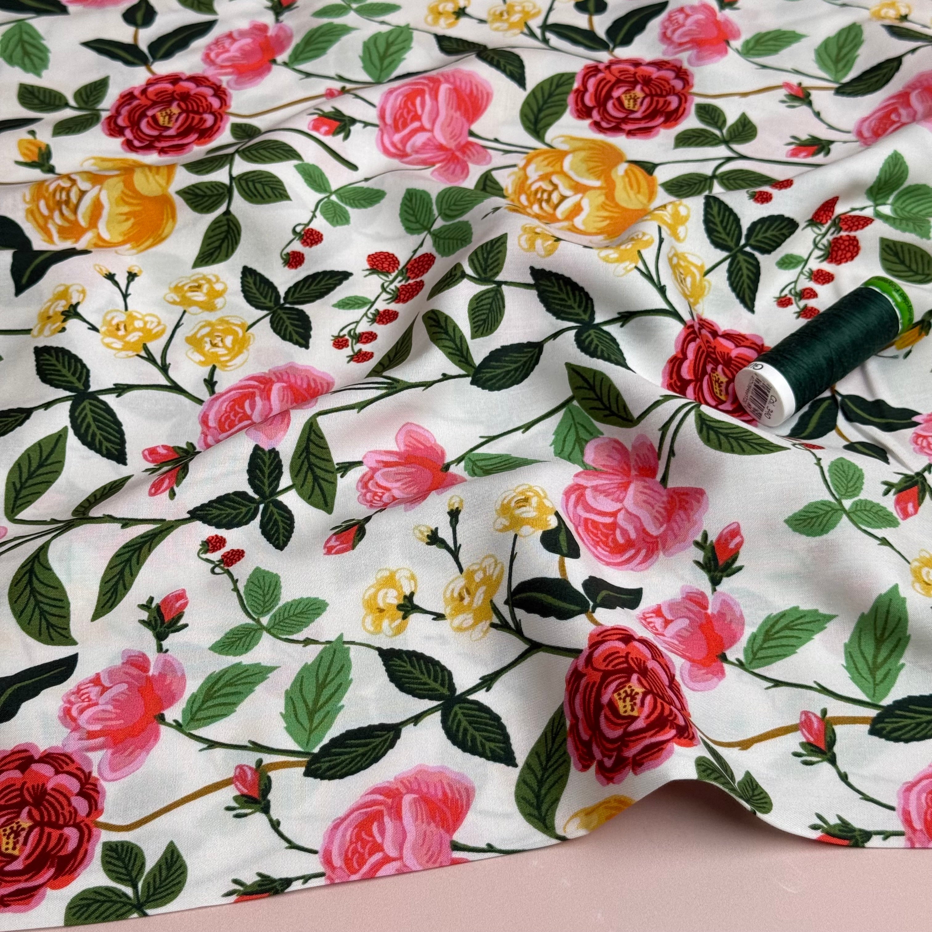 Rifle Paper Co - Roses in Cream Rayon from English Rose