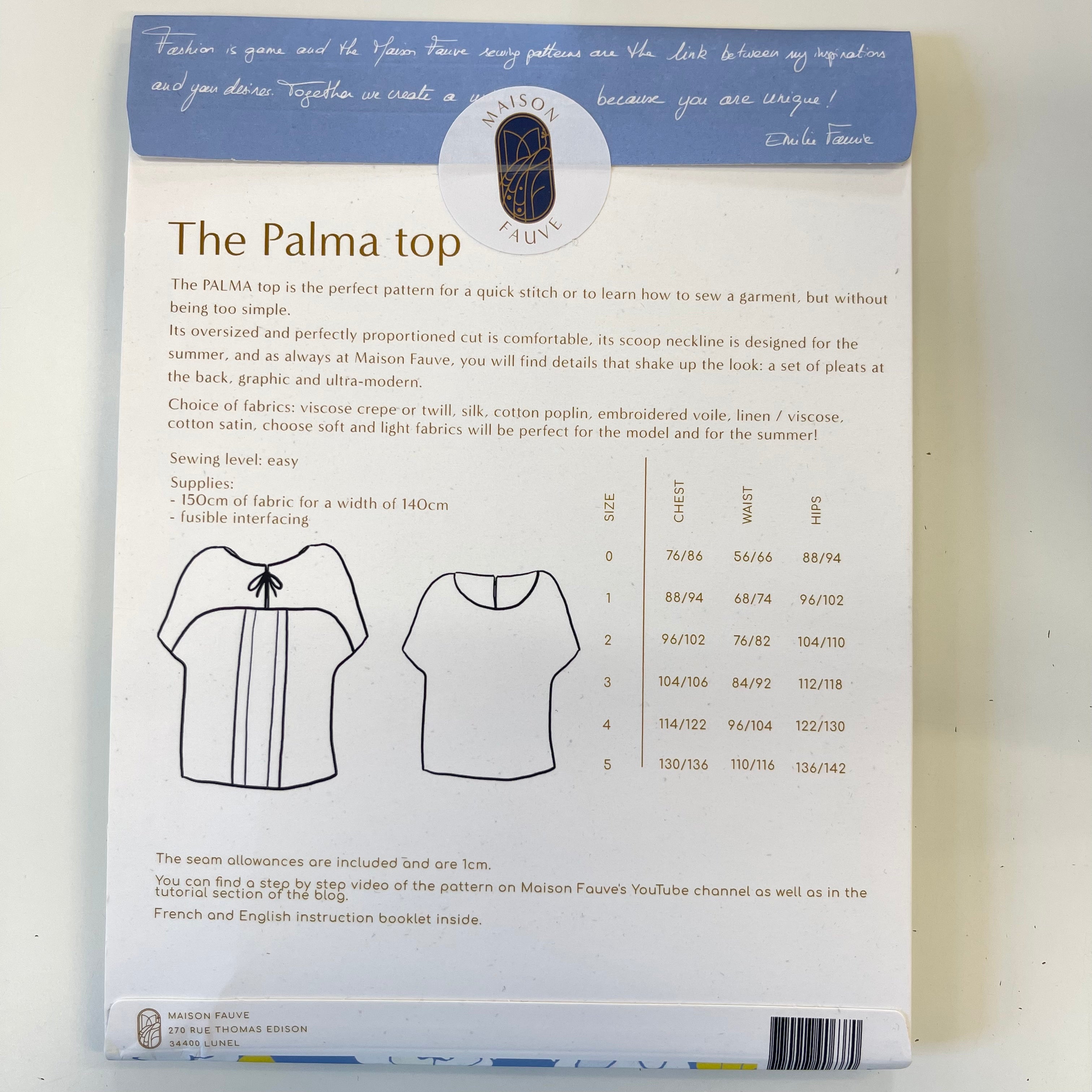 Sewing Kit - The Palma Top in Utopia TENCEL™ Sateen