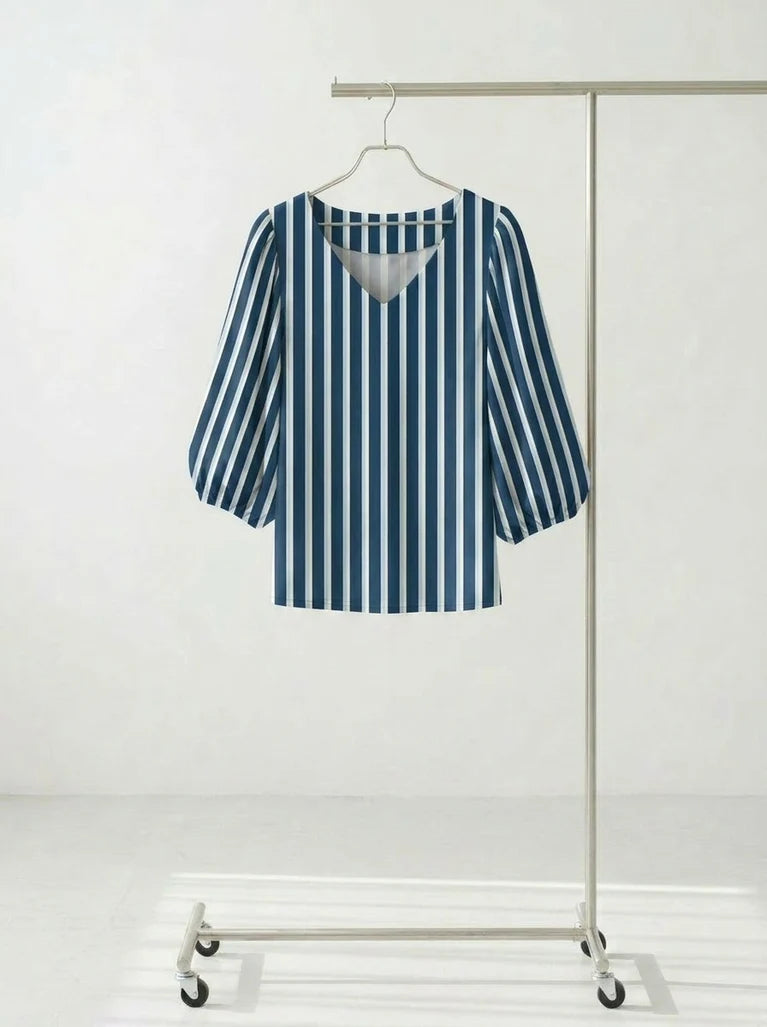 Mind The MAKER - Harbour Stripe Viscose Twill with LENZING™ ECOVERO™ fibres