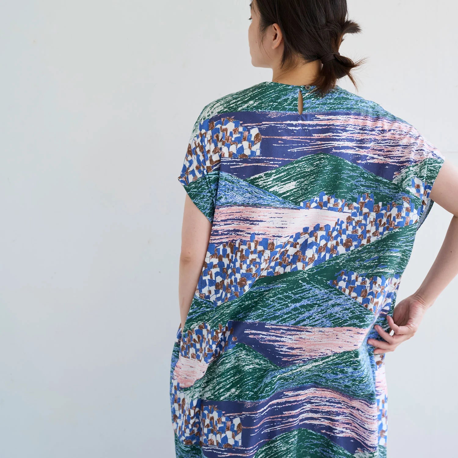 Keshiki - Lake & City Cotton Viyella Green & Purple