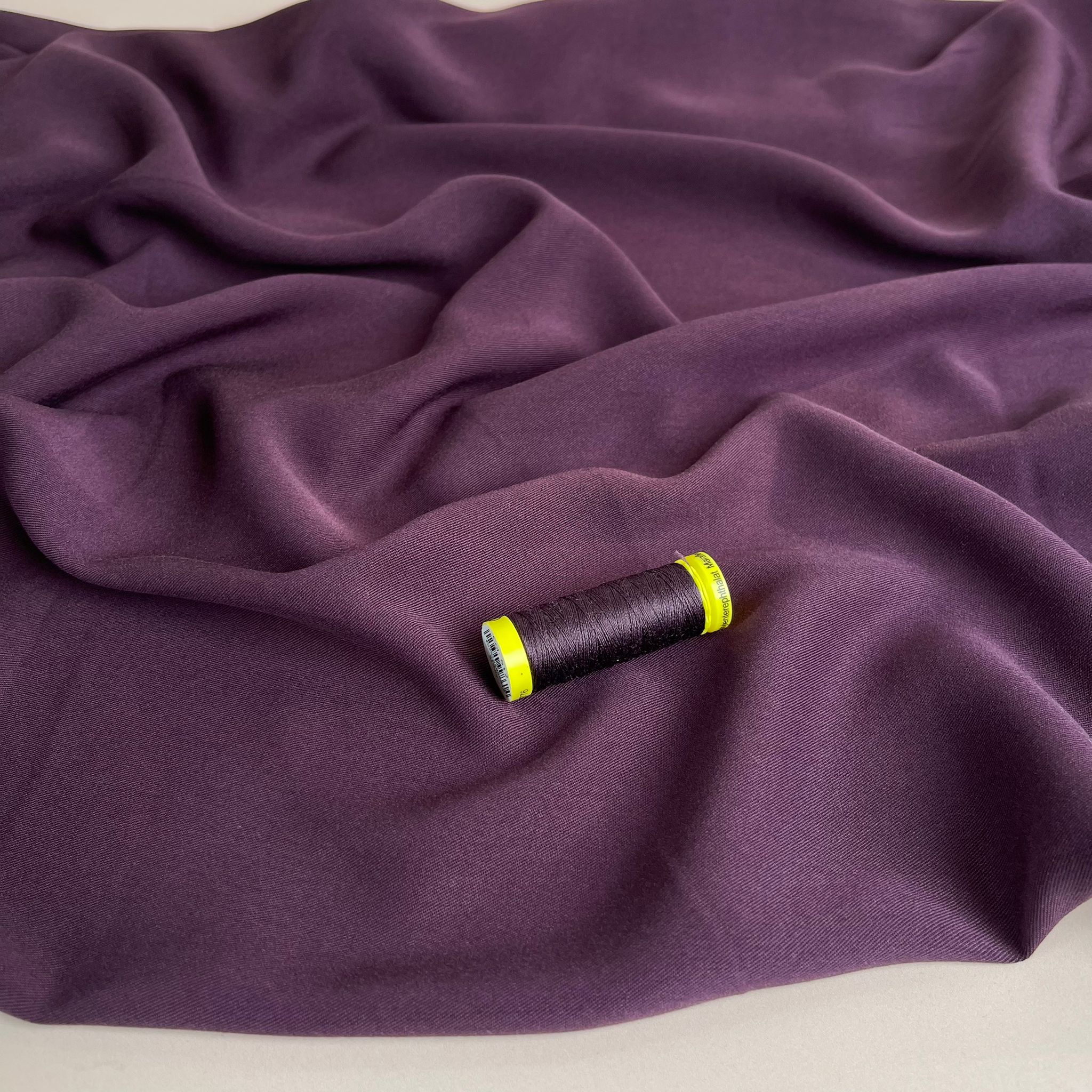 Grandeur Plum Viscose Twill Dress Fabric