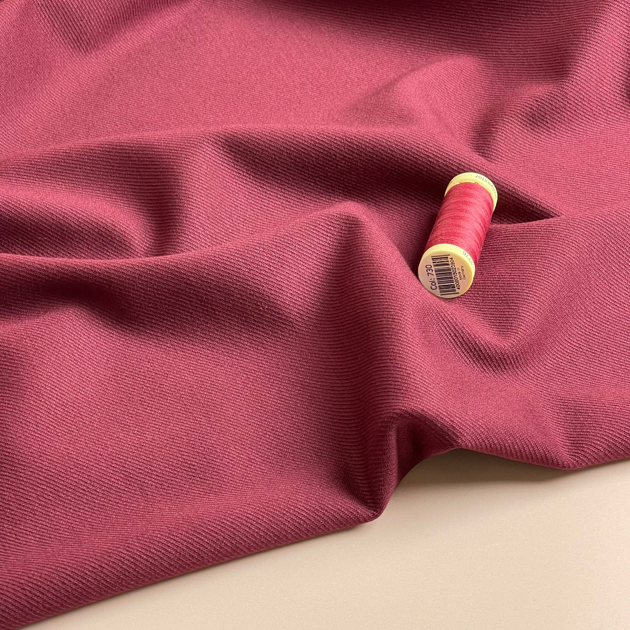 REMNANT 1.82 Metre - Burgundy Viscose Ponte Roma Twill Double Knit Fabric