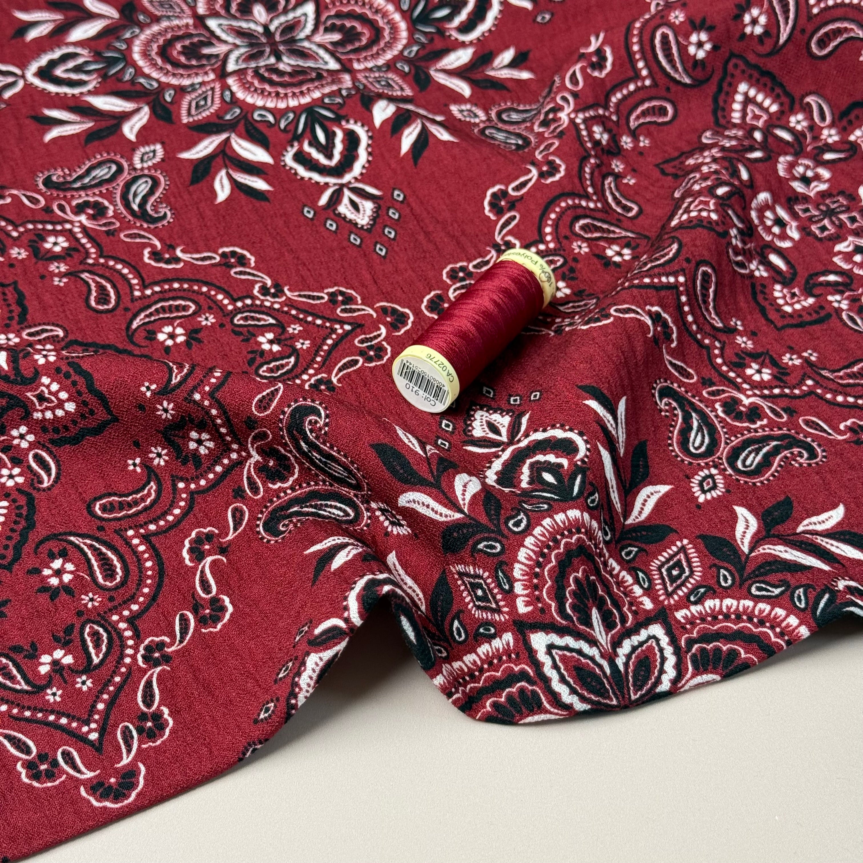 REMNANT 0.72 Metre - My Dress Made - Scarlett Bandana Textured Viscose Fabric