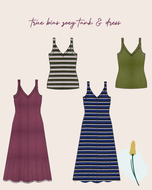 Sewing Kit -True Bias Zoey Tank or Dress Sewing Kit in Derby Rib Knit Jersey (curvy sizes 14-32)