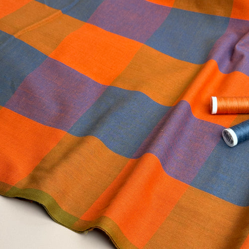 Fableism Supply Co - Cobalt / Red Plaid Yarn Dyed Cotton from Swedish Holidays