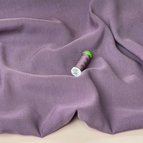 Lush Mauve Light Viscose Linen Crepe Dress Fabric