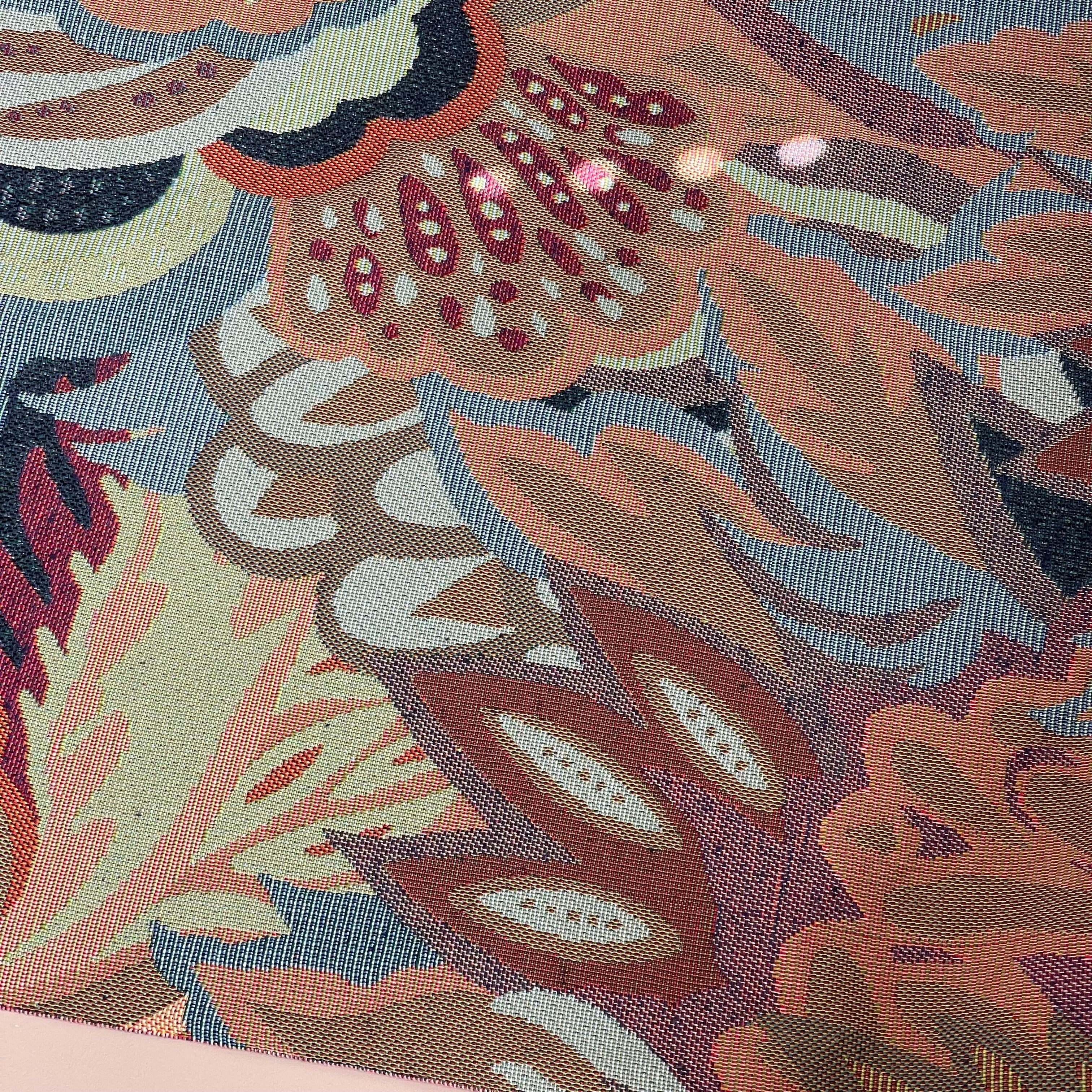 Graphic Floral Art Reversible Gobelin Jacquard Fabric