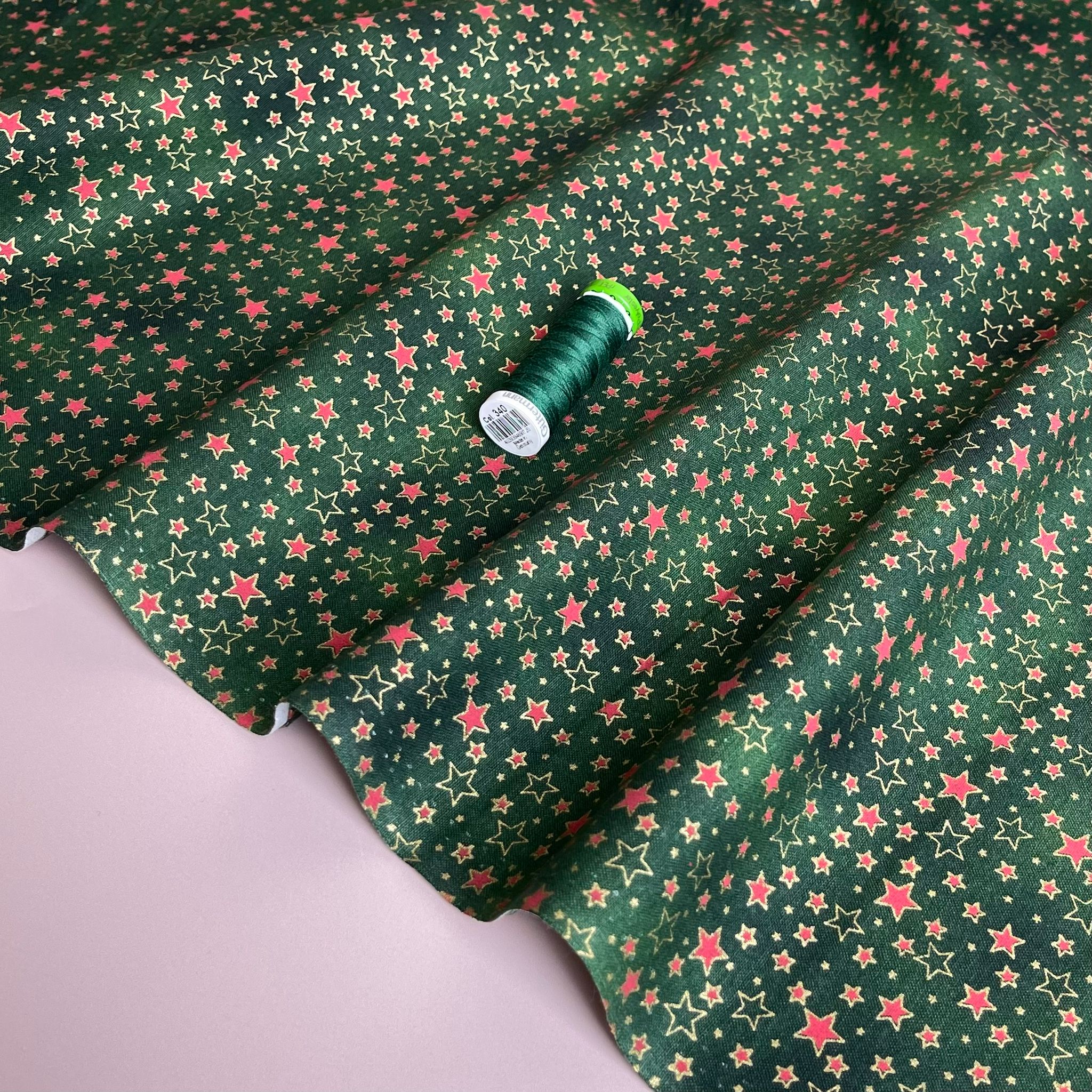 Christmas Stars Cotton Poplin Fabric