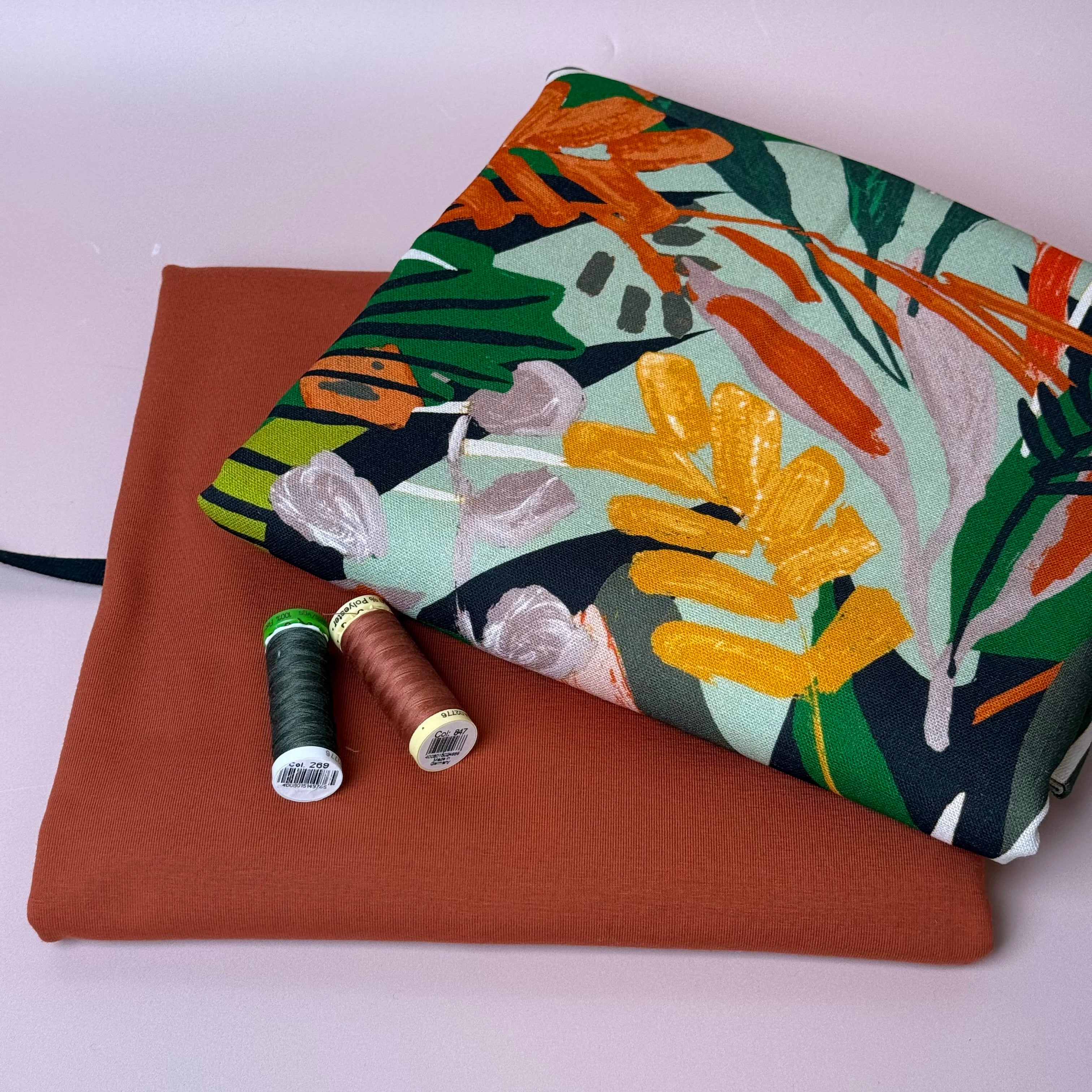 Make An Outfit Colour Bundle and Sewing Kit - Skyline Tee in Cotton Jersey and Spring Trousers in Tropical Linen