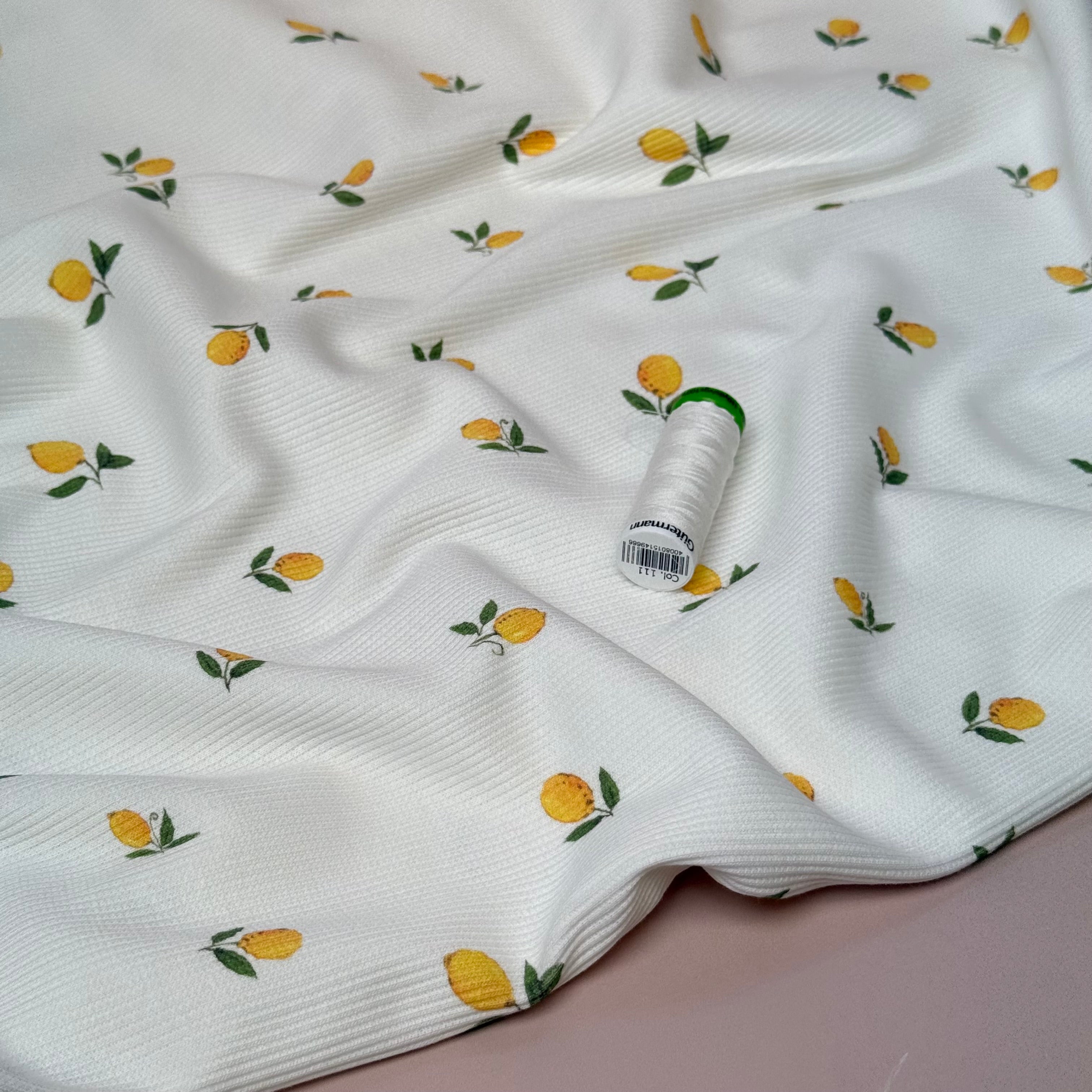 Cute Lemons Cotton Ribbed Jersey