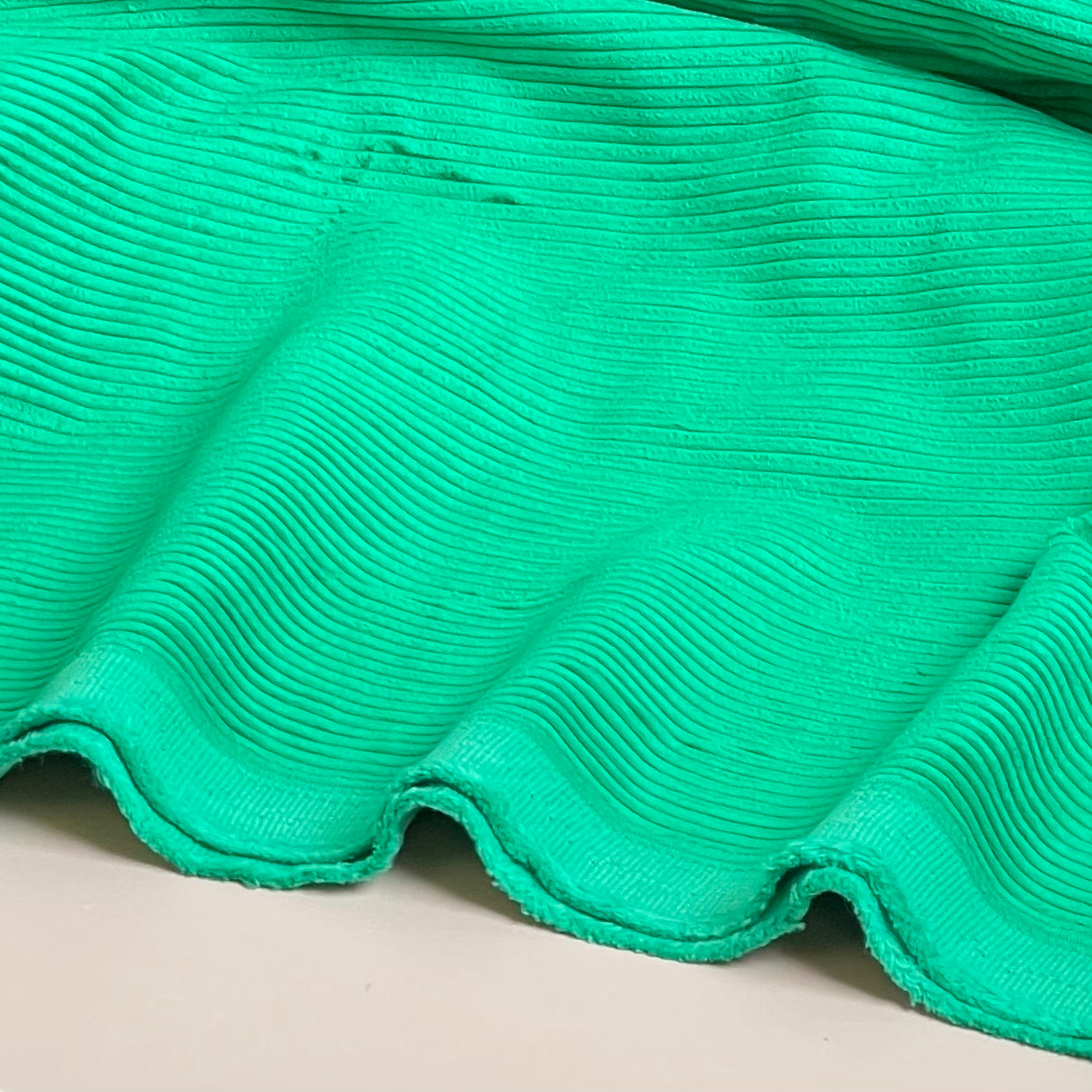 Ex-Designer Deadstock - 4.5W Pure Cotton Washed Corduroy in Emerald Green