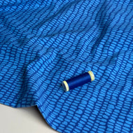 Broken Lines on Blue Soft Cotton Sweat-shirting Fabric