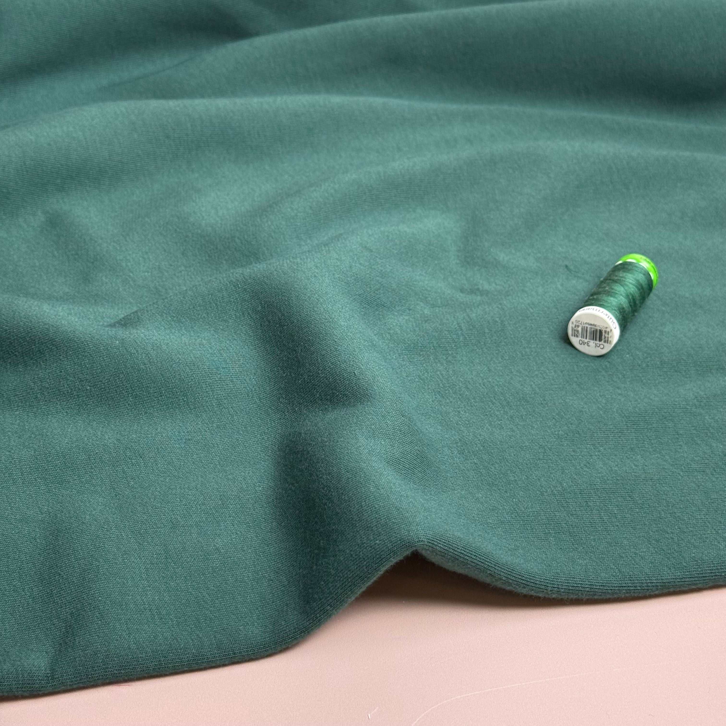 Fleecy Sweat-shirting Fabric in Dark Green