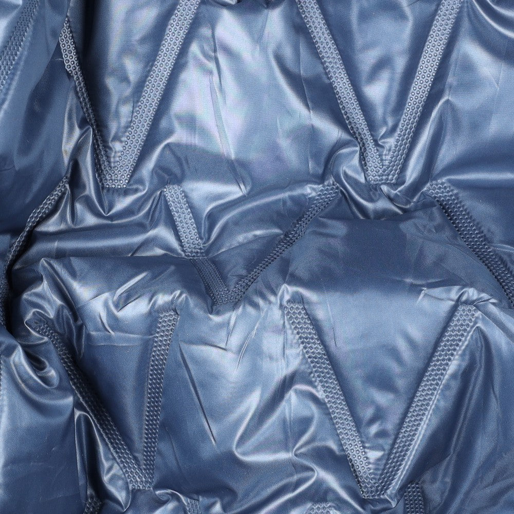 Reversible Quilted Puffer Fabric in Denim Blue